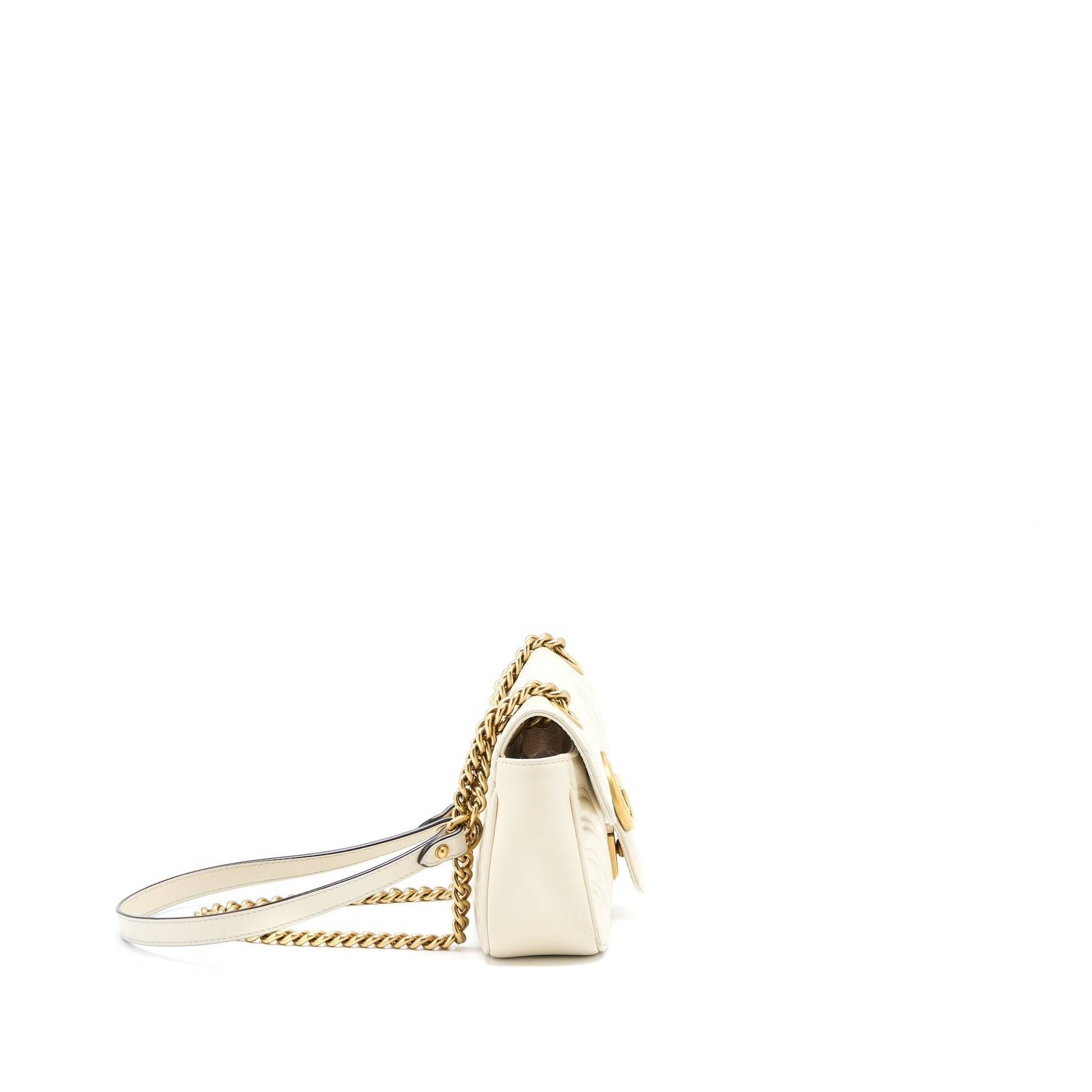 Gucci Marmont Calfskin Handbag White Mini Travel Bag