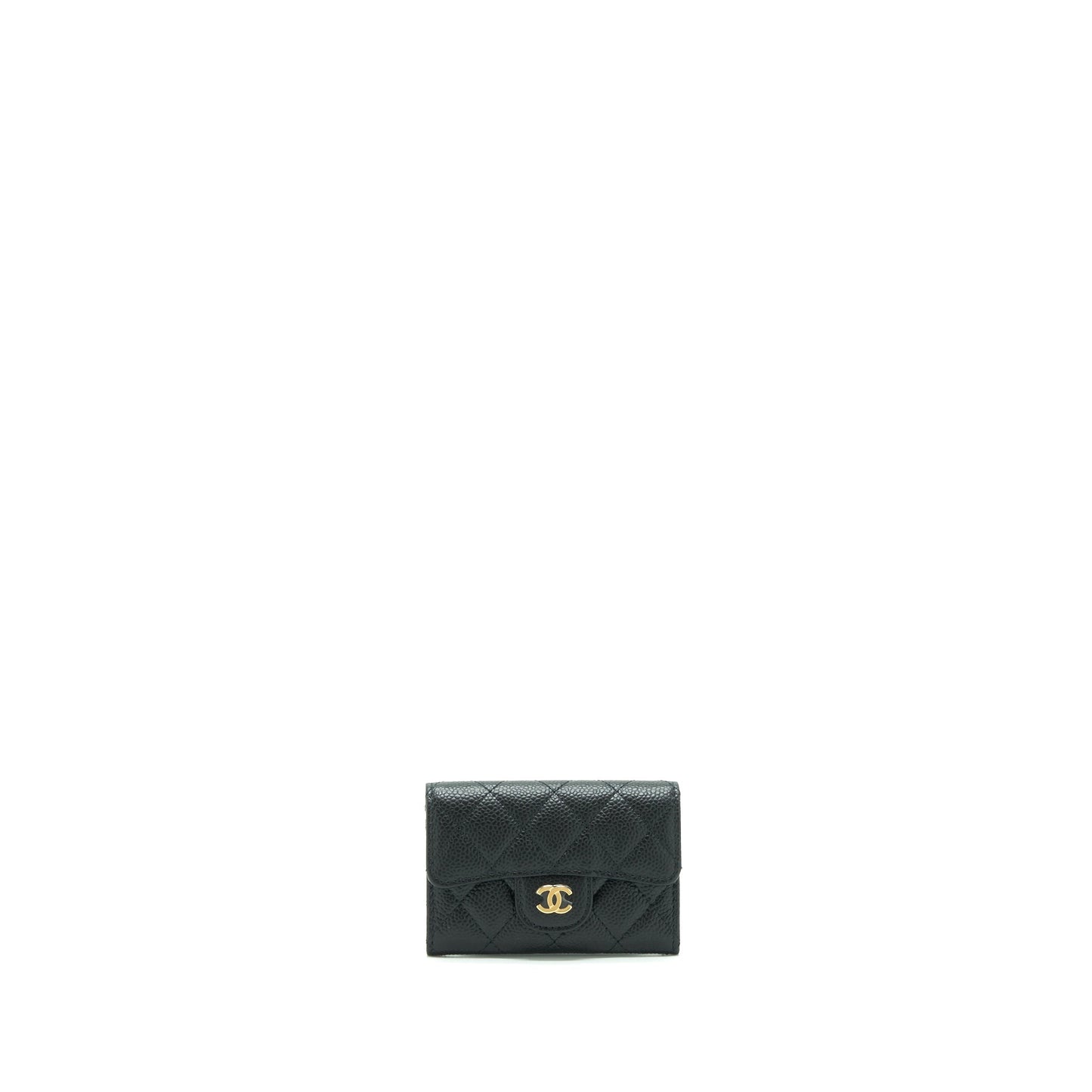 Chanel Classic Flap Card Holder Caviar GHW Black Wallet Case Ghw 1