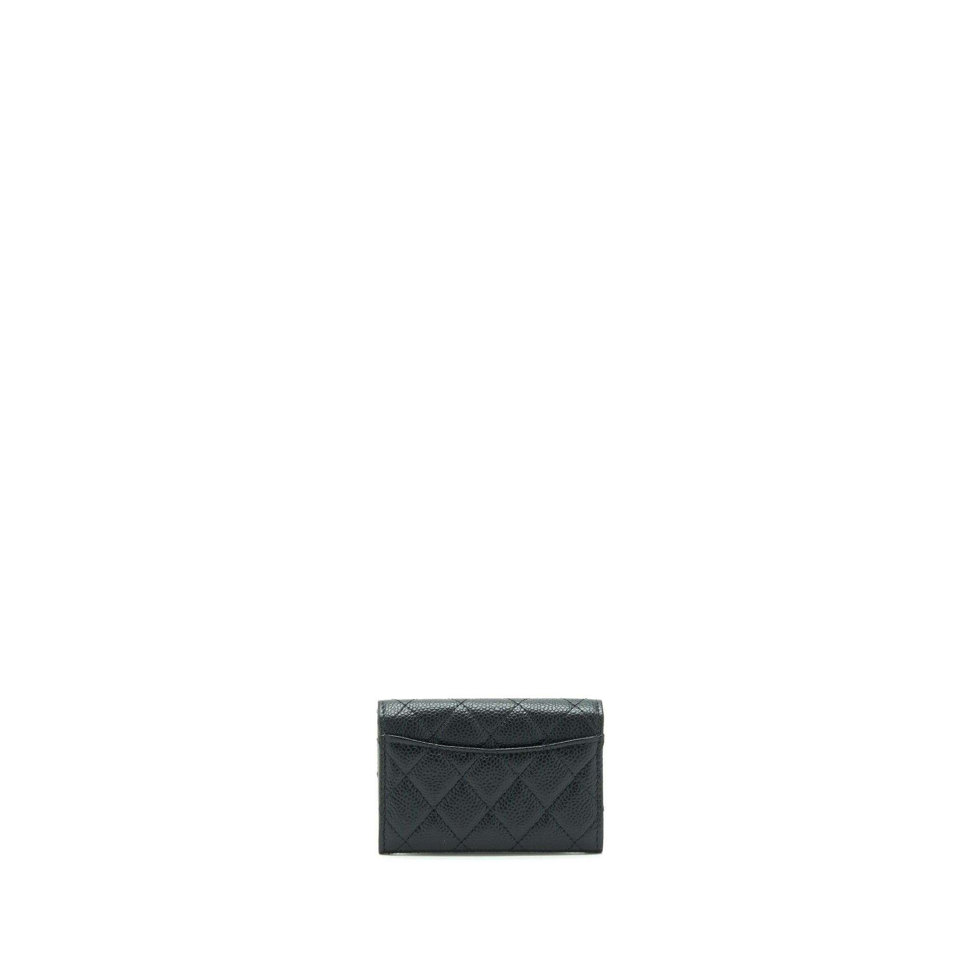 Chanel Classic Flap Card Holder Caviar GHW Black Wallet Case Ghw 1