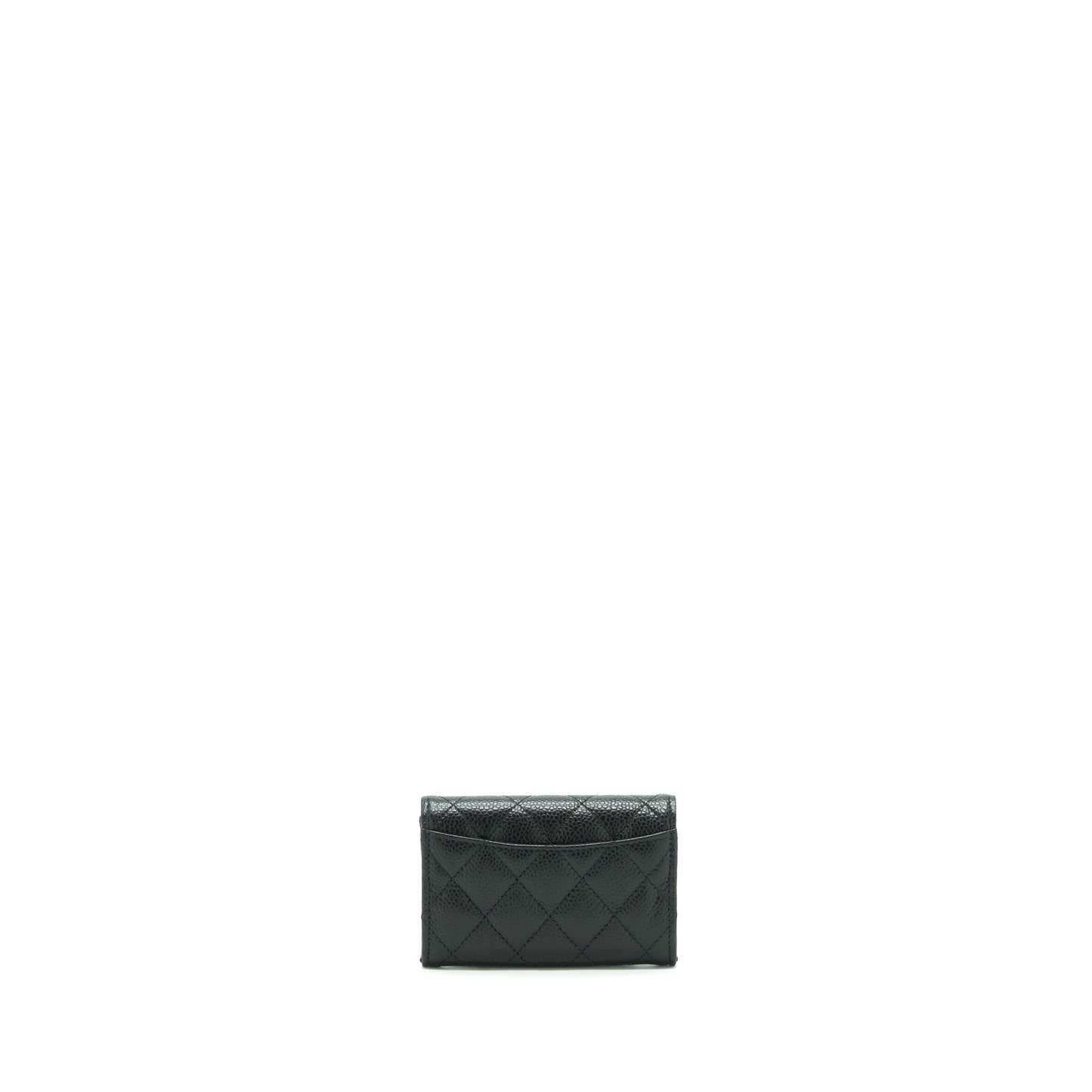 Chanel Classic Flap Card Holder Caviar SHW Black Wallet Case