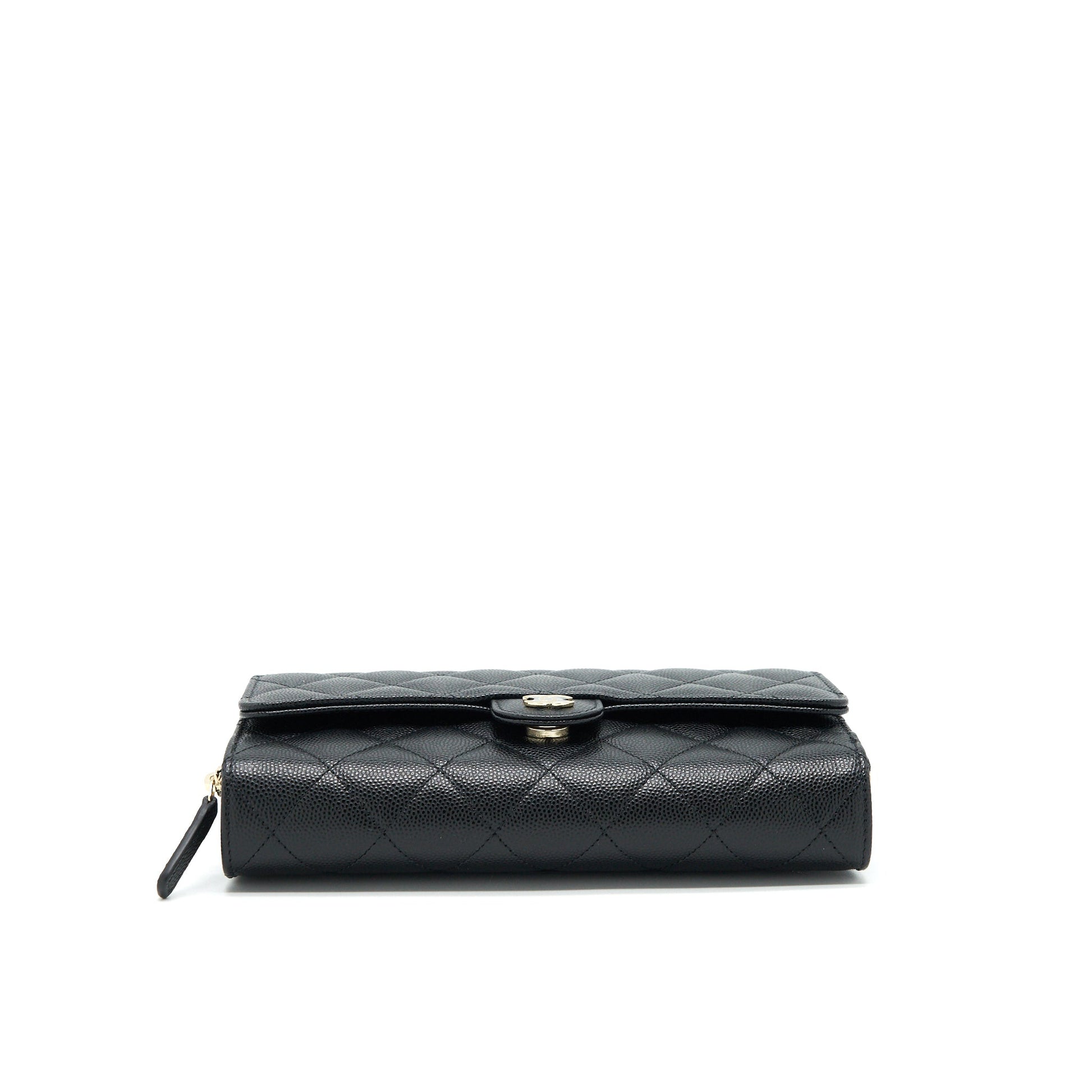 Chanel 22C 3 1 on Caviar LGHW Black Wallet Case