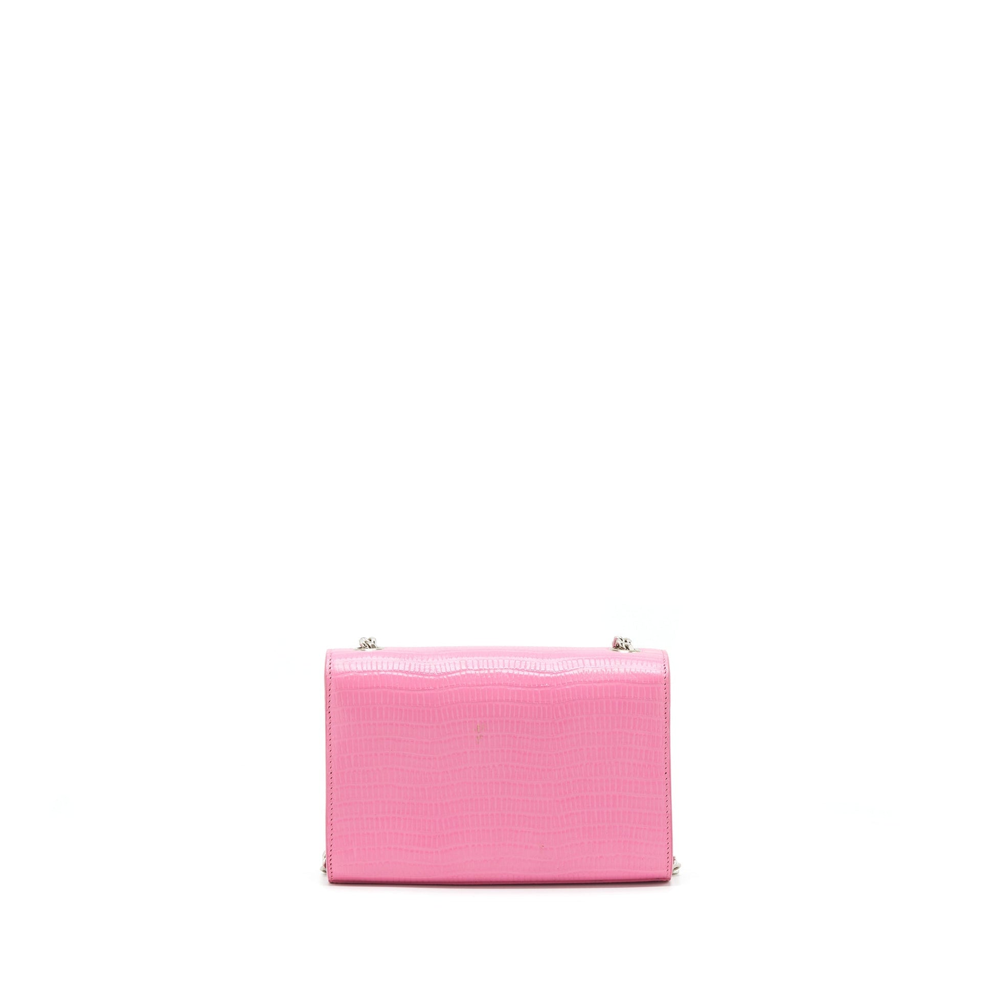 YSL Saint Laurent Kate Tassel Embossed Calfskin Travel Bag Pink Mini