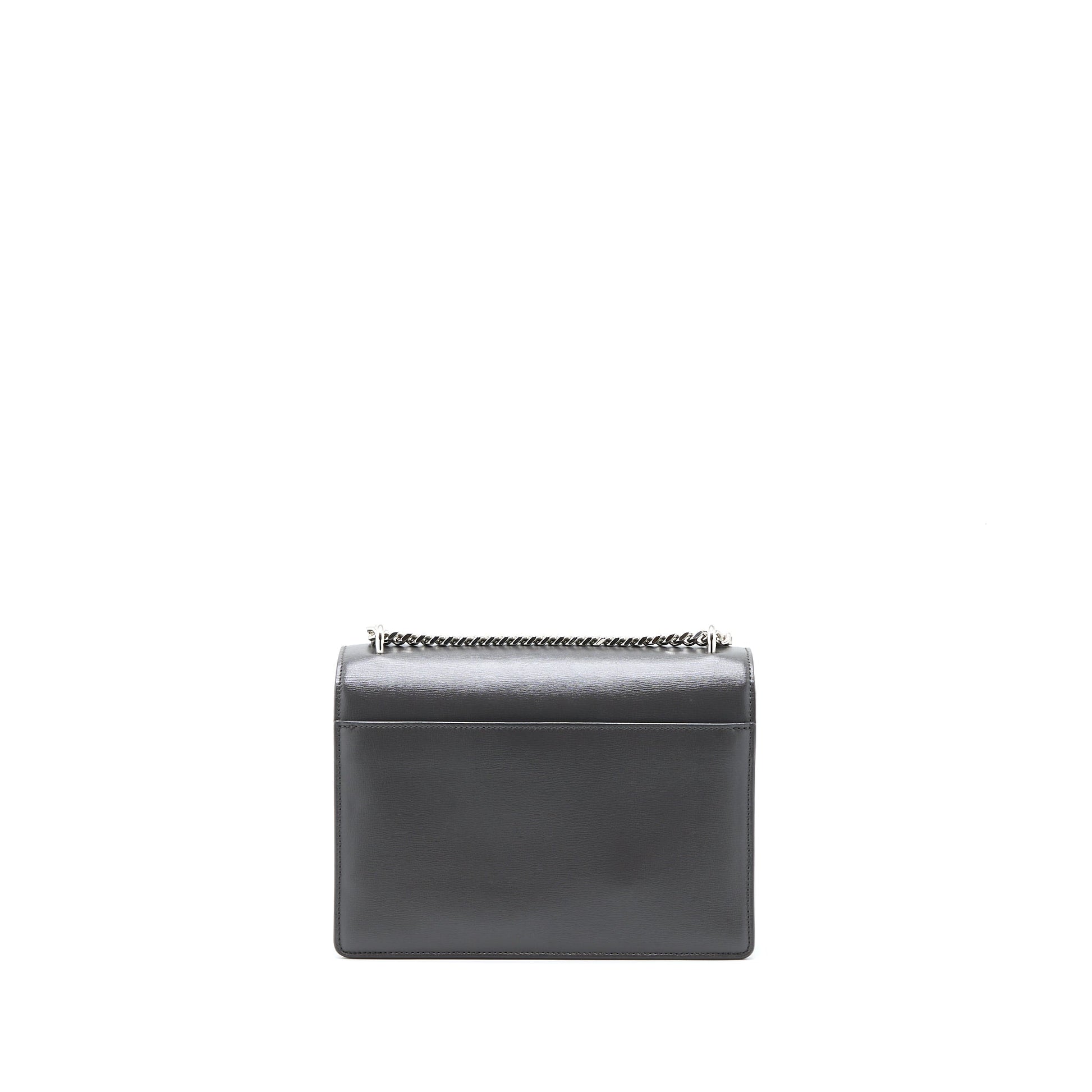 YSL Saint Laurent Saint Laurent Sunset Purse Calfskin Dark Grey Chain Travel Bag