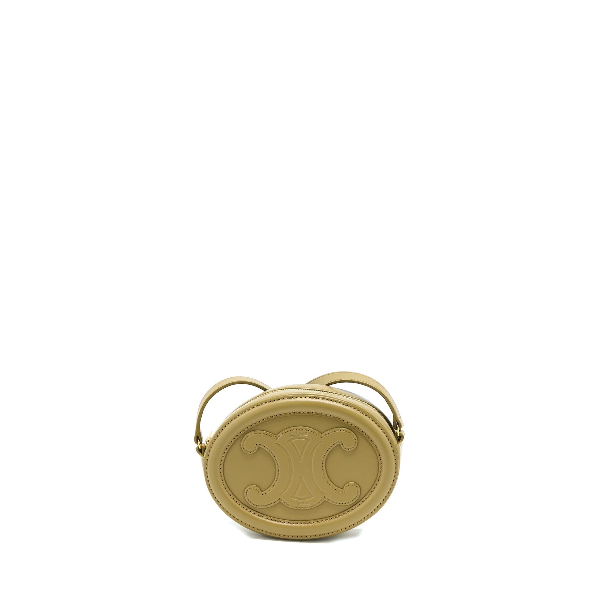 Celine Crossbody Oval Purse Calfskin Olive Handbag Crossbody Bag