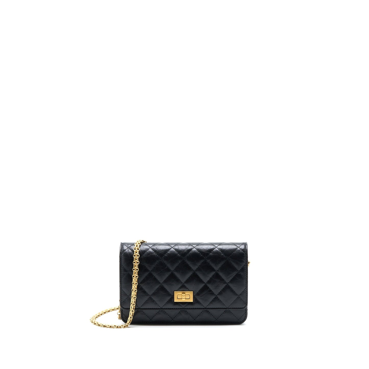 Chanel 2.55 Reissue on Aged Calfskin Brushed Black Wallet Case