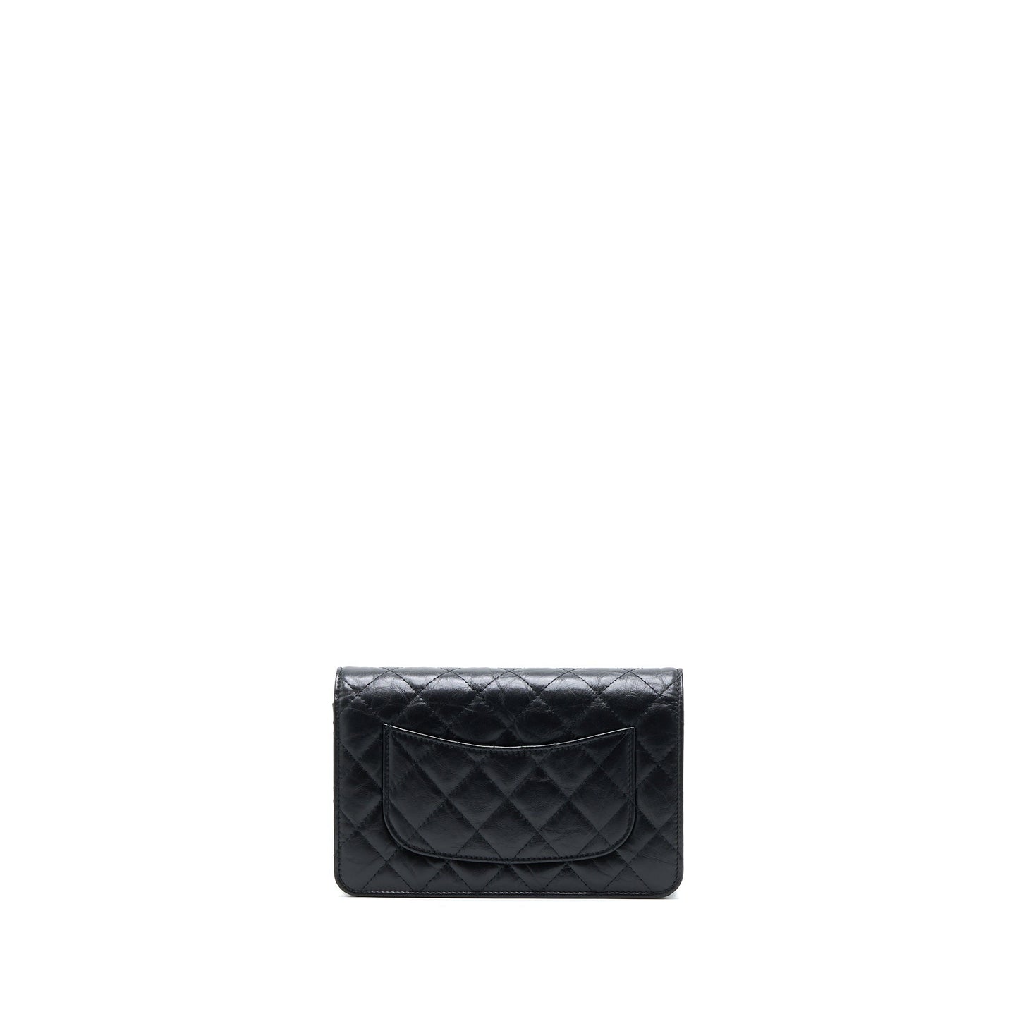 Chanel 2.55 Reissue on Aged Calfskin Brushed Black Wallet Case