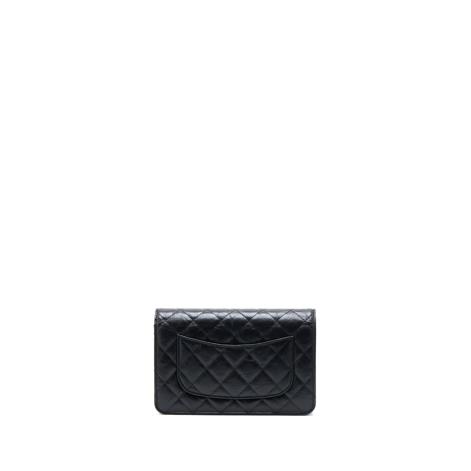 Chanel 2.55 Reissue on Aged Calfskin Brushed Black Wallet Case