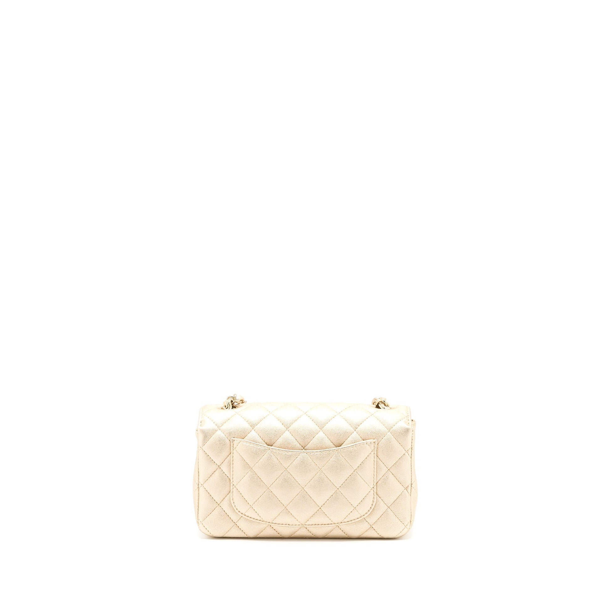 Chanel 21P Rectangular Flap Grained Lambskin LGHW Gold Shoulder Bag