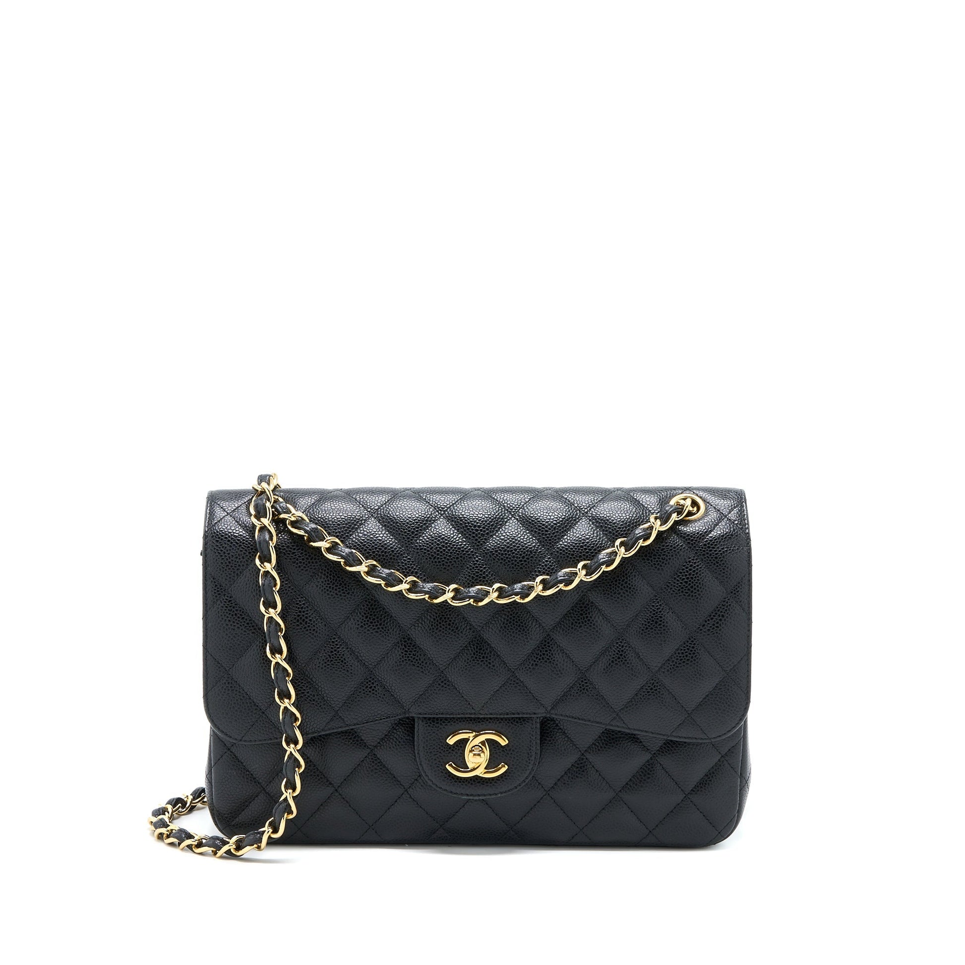 Chanel Classic Jumbo Double Flap Caviar GHW Black Shoulder Bag 3