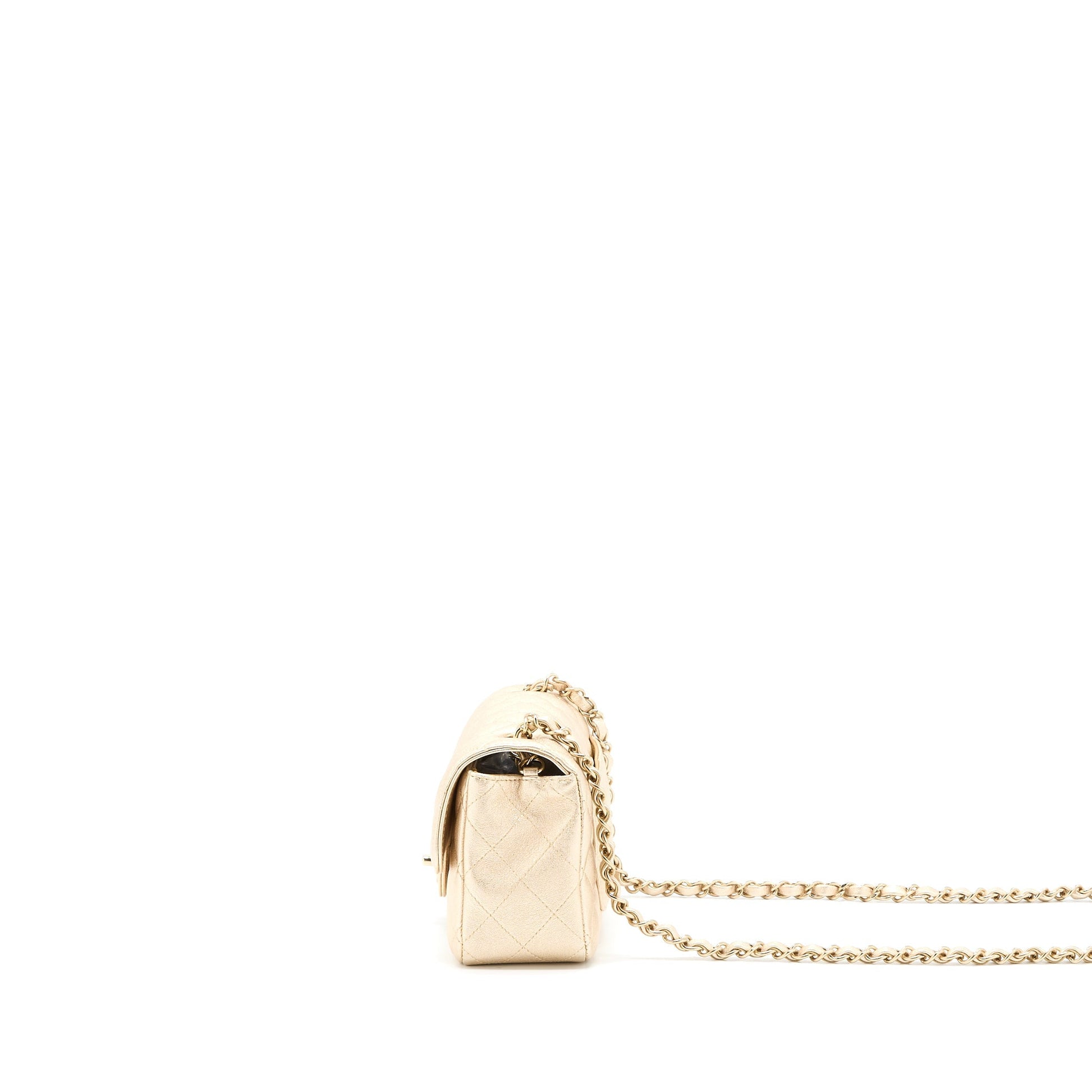 Chanel 21P Rectangular Flap Grained Lambskin LGHW Gold Shoulder Bag