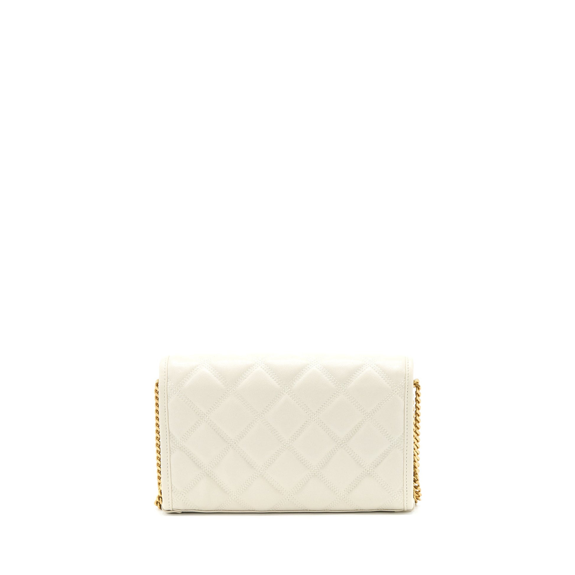 YSL Saint Laurent Saint Laurent Becky Purse Travel Bag Quilted White