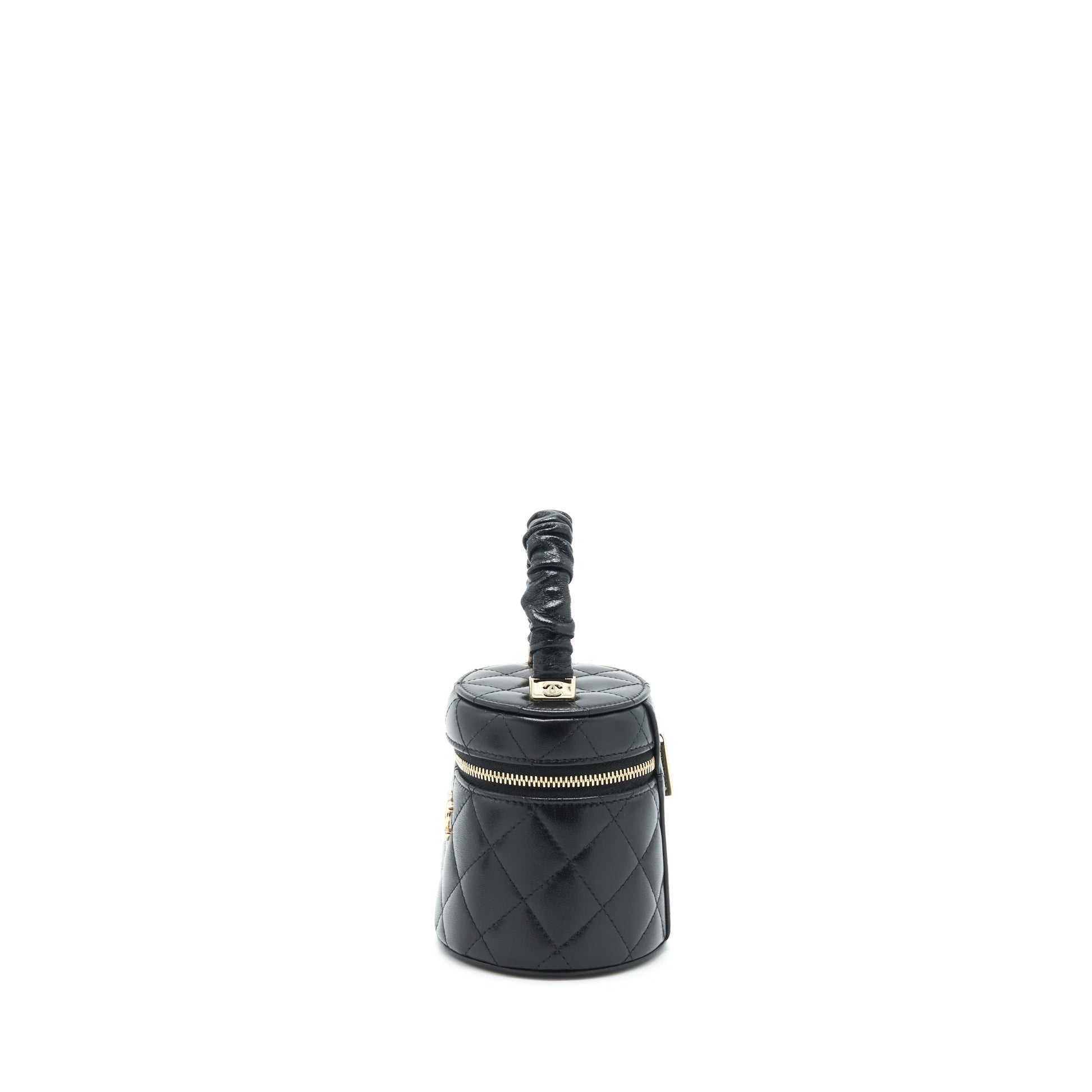 Chanel 22S Top Handle Super Vanity Lambskin Black Mini Bag