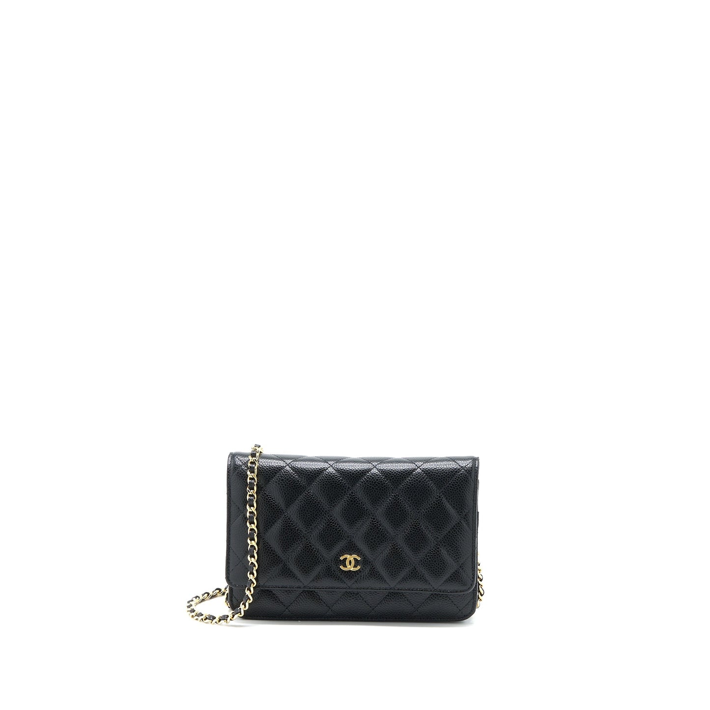 Chanel Classic on Caviar GHW Microchip Black Wallet Case Microchip 18