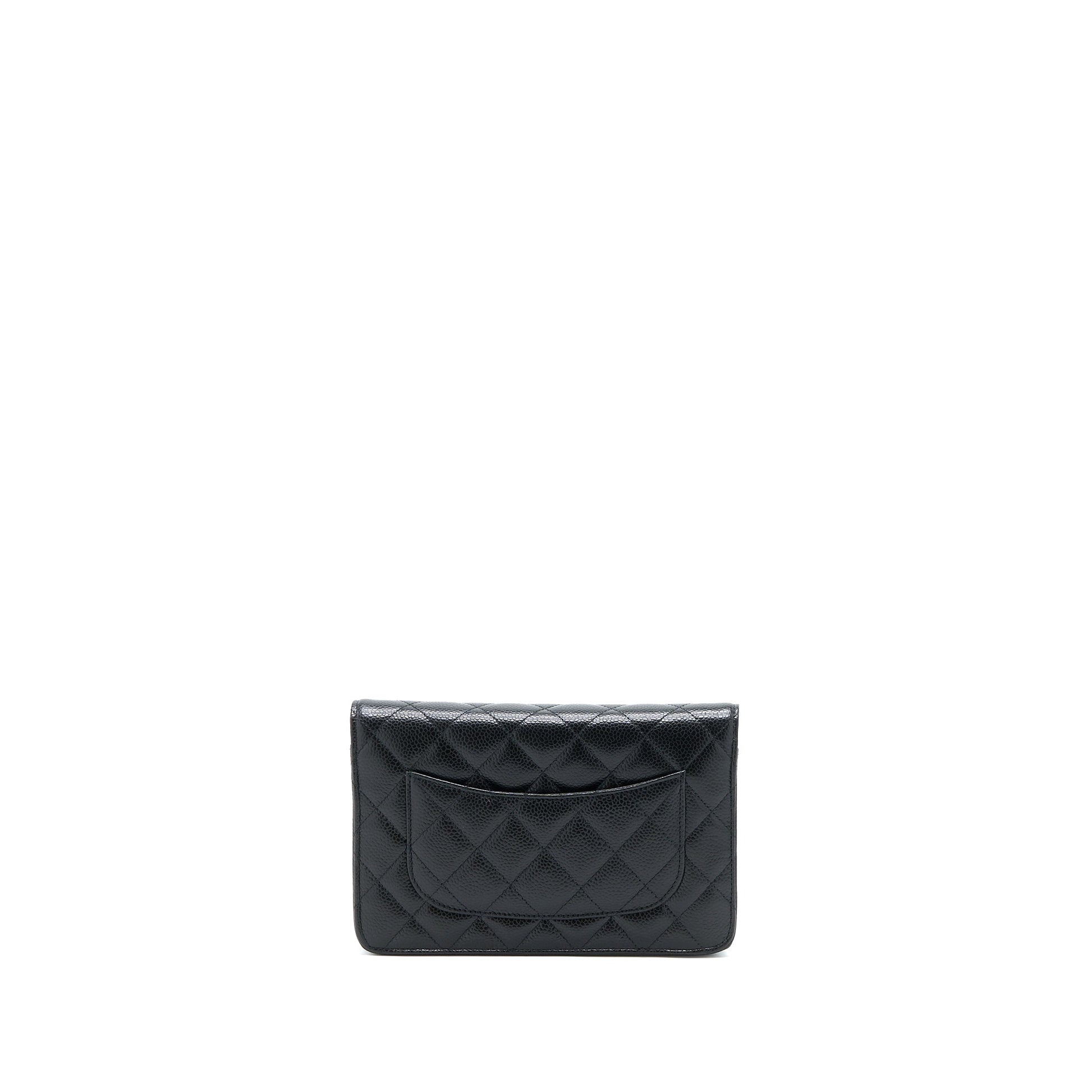 Chanel Classic on Caviar GHW Microchip Black Wallet Case Microchip 18