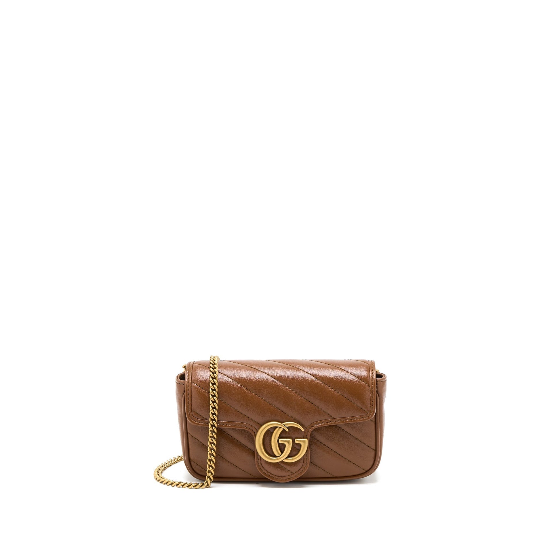 Gucci Marmont Super Calfskin Caramel Handbag Mini Travel Bag