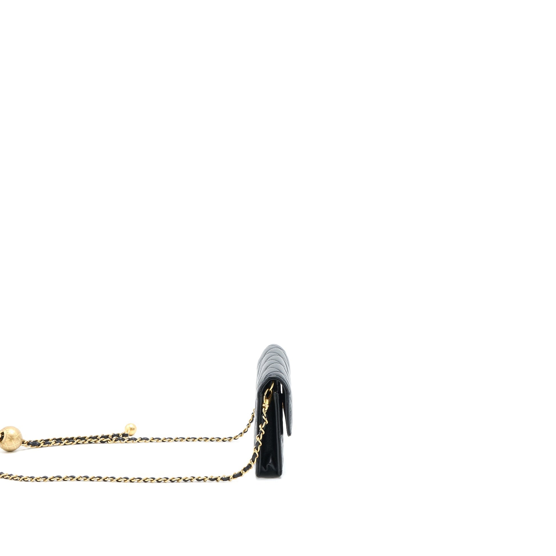 Chanel Pearl Crush Flap Belt Lambskin Brushed Black