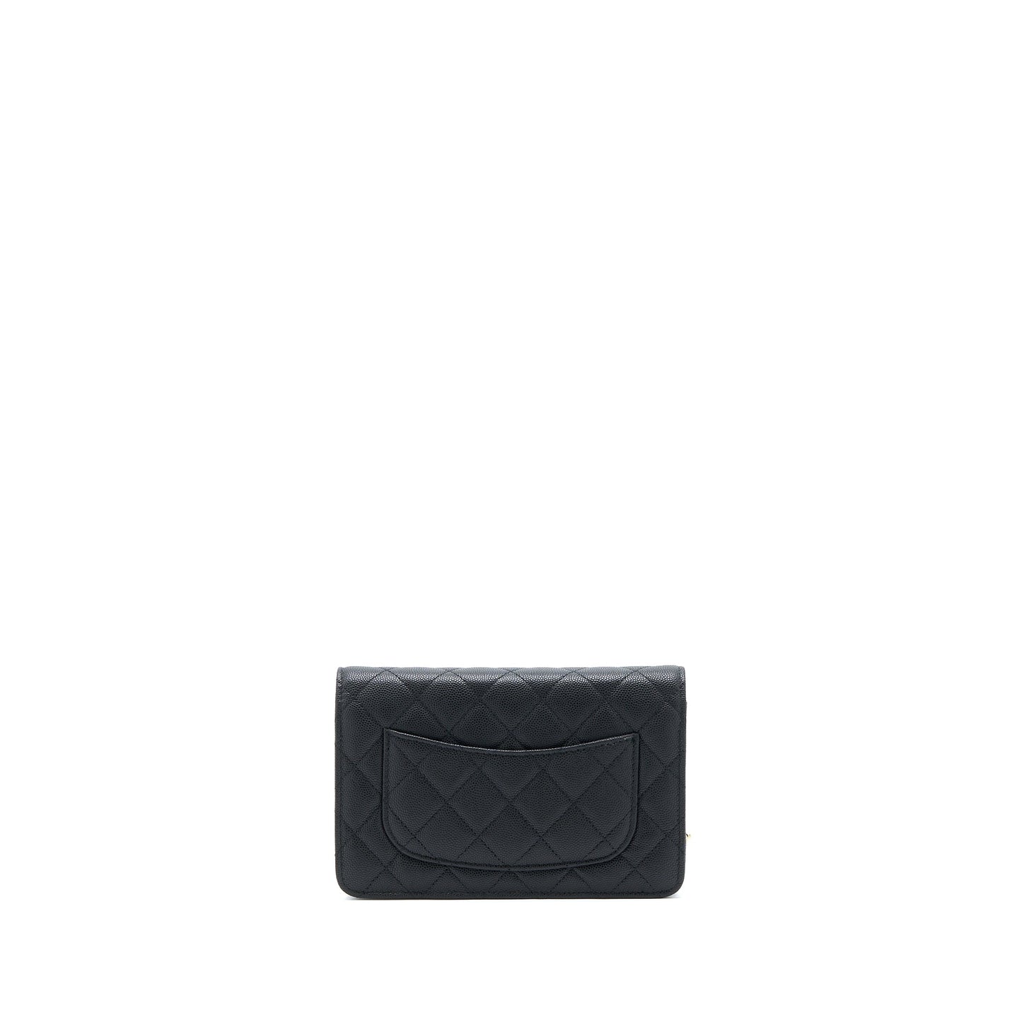 Chanel 23C Giant CC Logo on Caviar Black Wallet Case