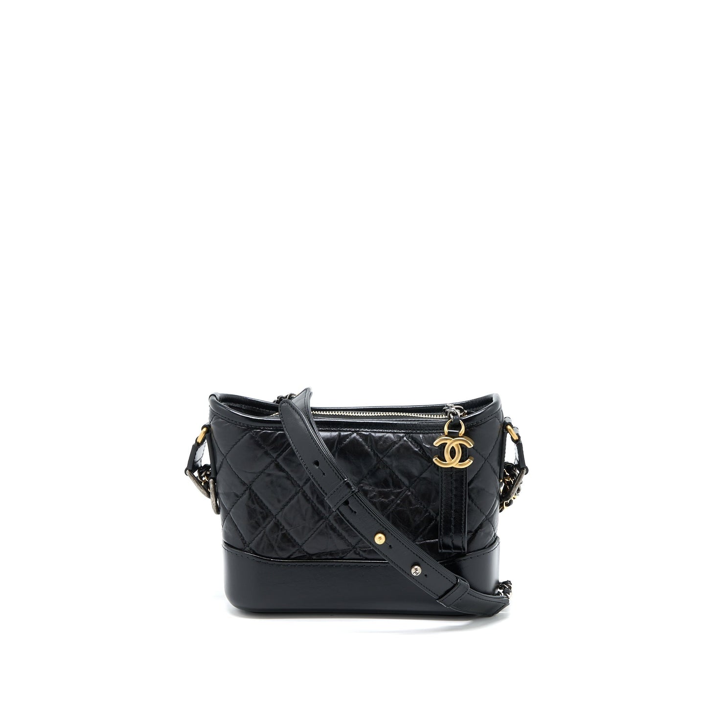 Chanel Gabrielle Hobo Aged Calfskin Hardware Multicolour Black Small Shoulder Bag Multicolour Hardware