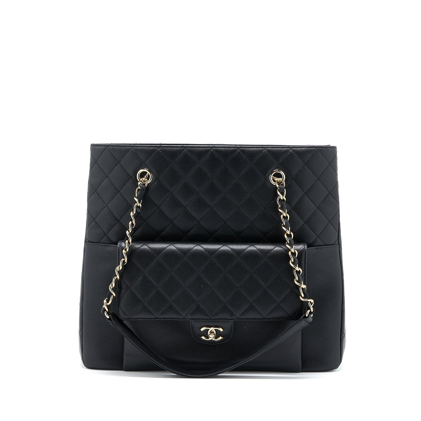 Chanel 19C Shopping Caviar LGHW Black Tote Bag