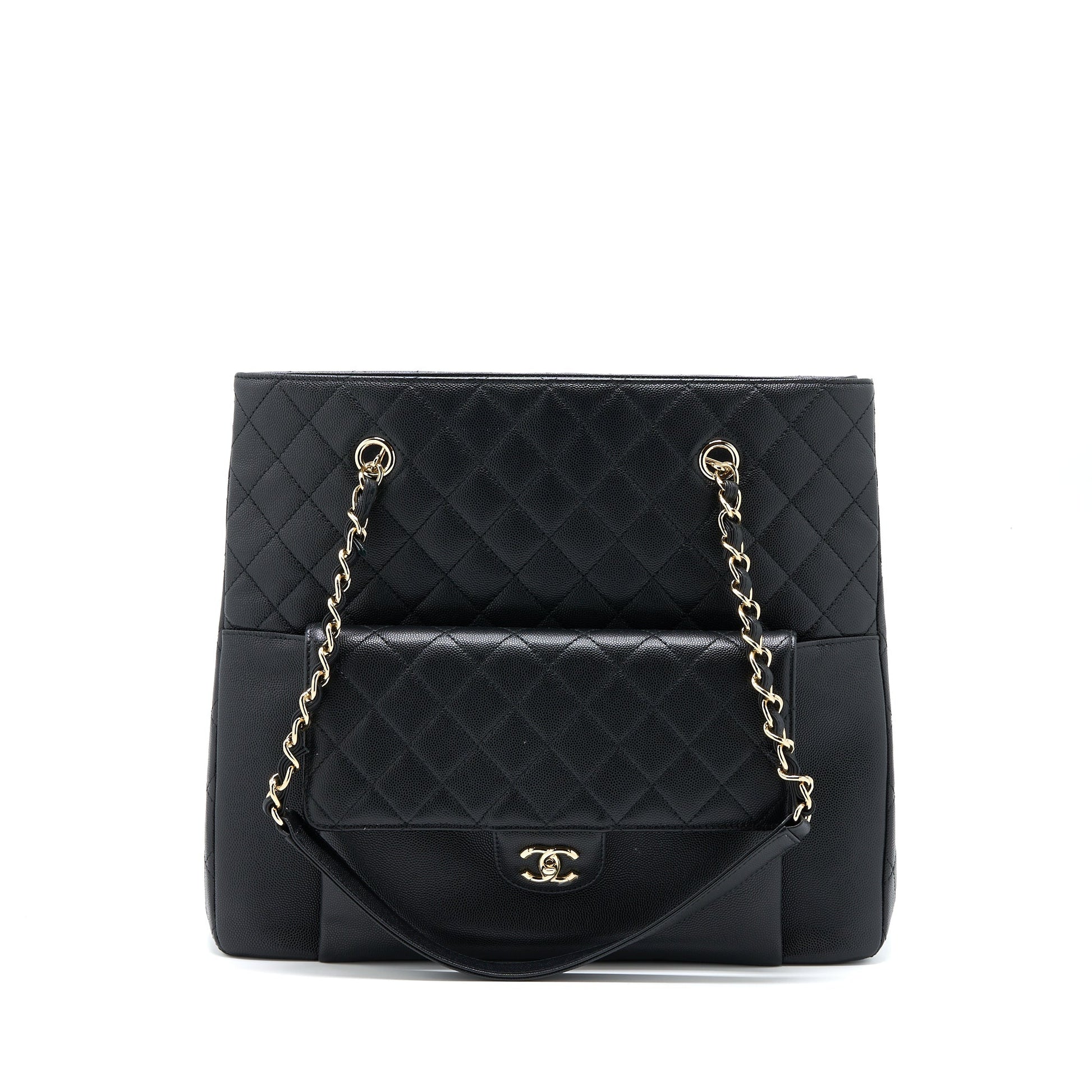 Chanel 19C Shopping Caviar LGHW Black Tote Bag