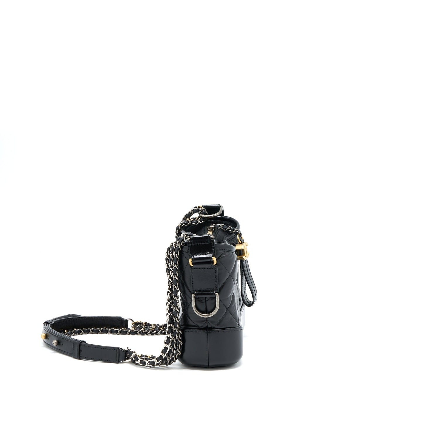 Chanel Gabrielle Hobo Aged Calfskin Hardware Multicolour Black Small Shoulder Bag Multicolour Hardware