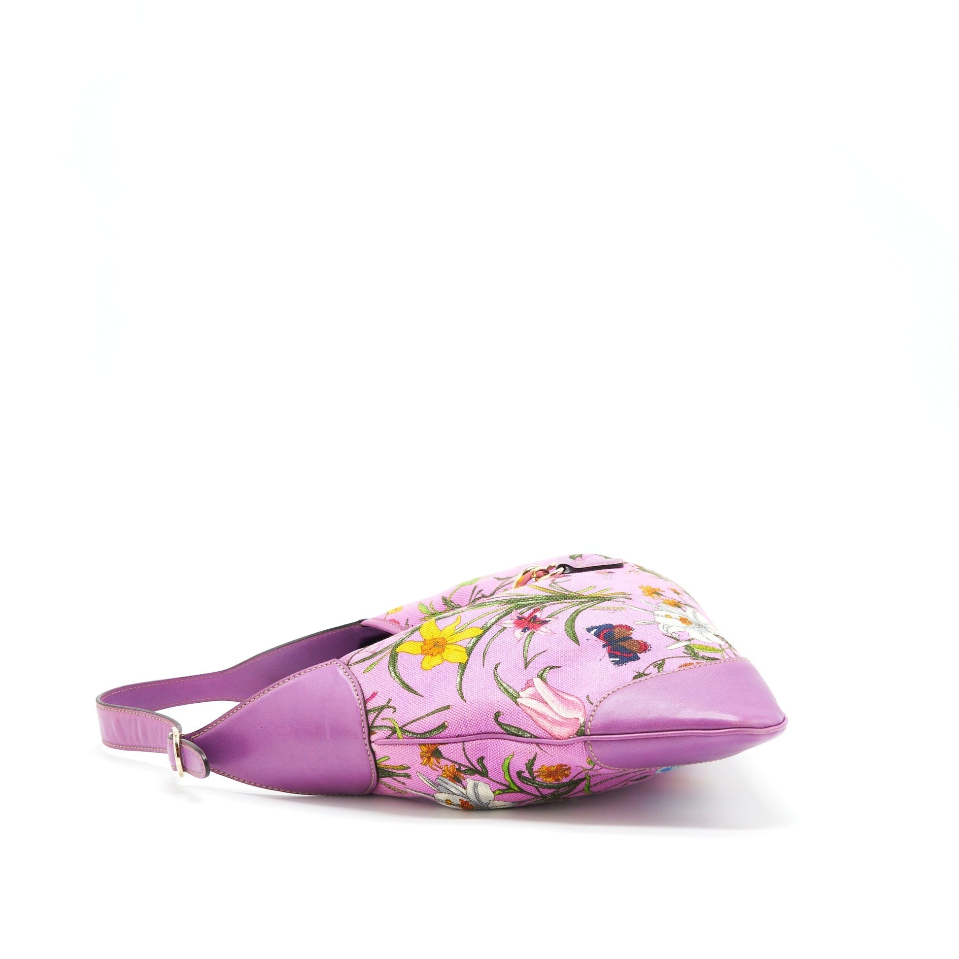 Gucci Flora Jackie Bag And Multicolour Leather Canvas Travel Bag