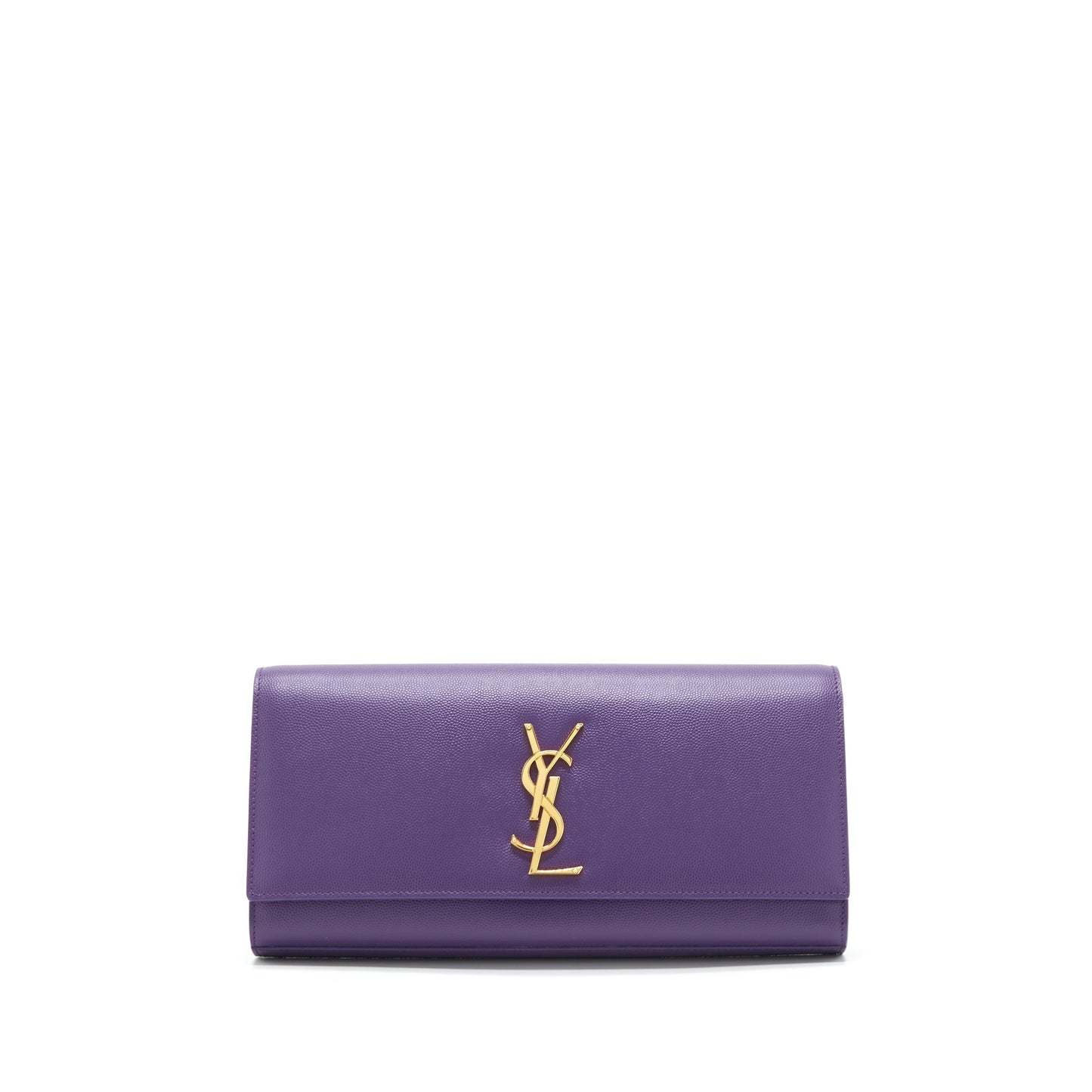 YSL Saint Laurent Clutch Caviar Purple Clutch Bag
