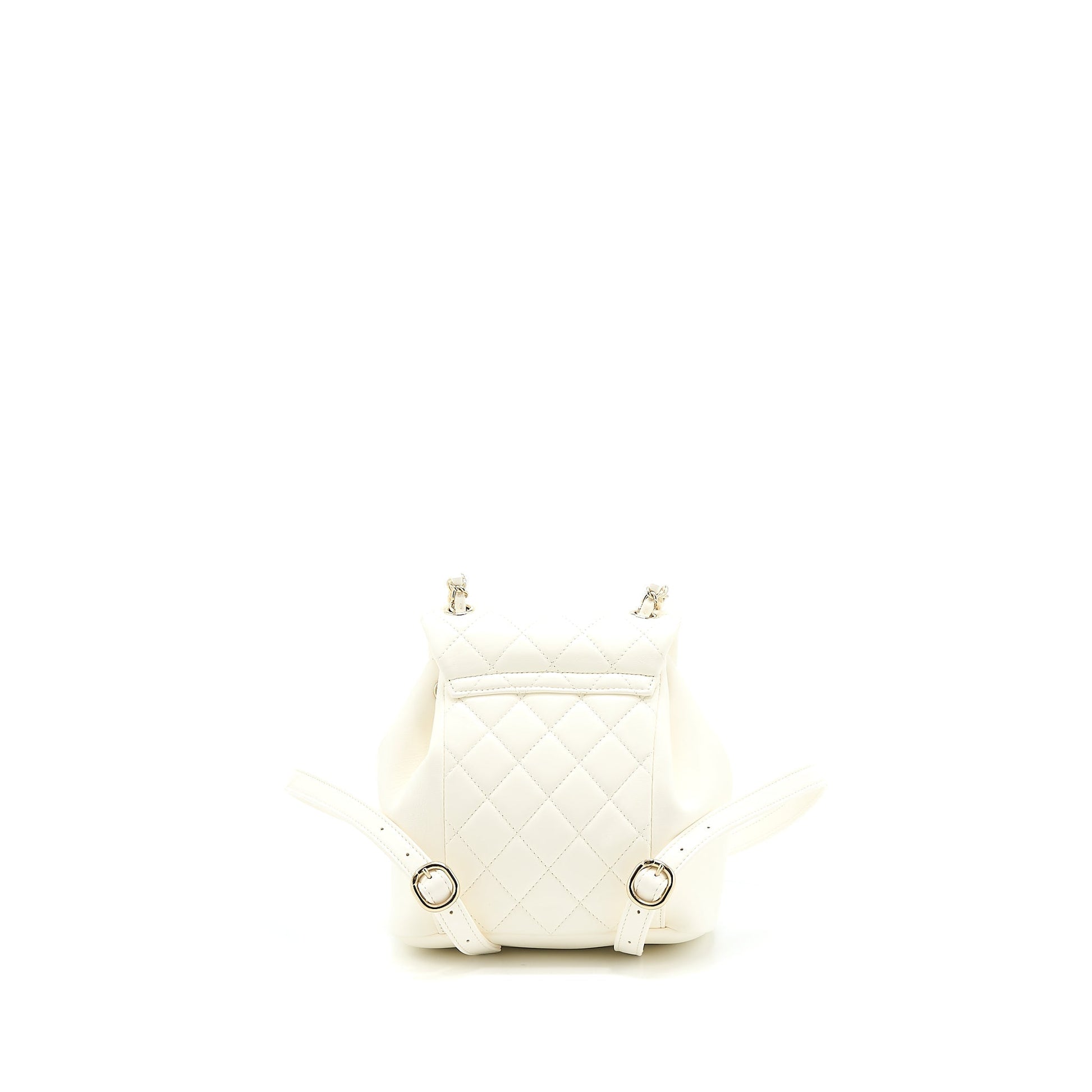 Chanel Duma Backpack Lambskin LGHW Microchip White