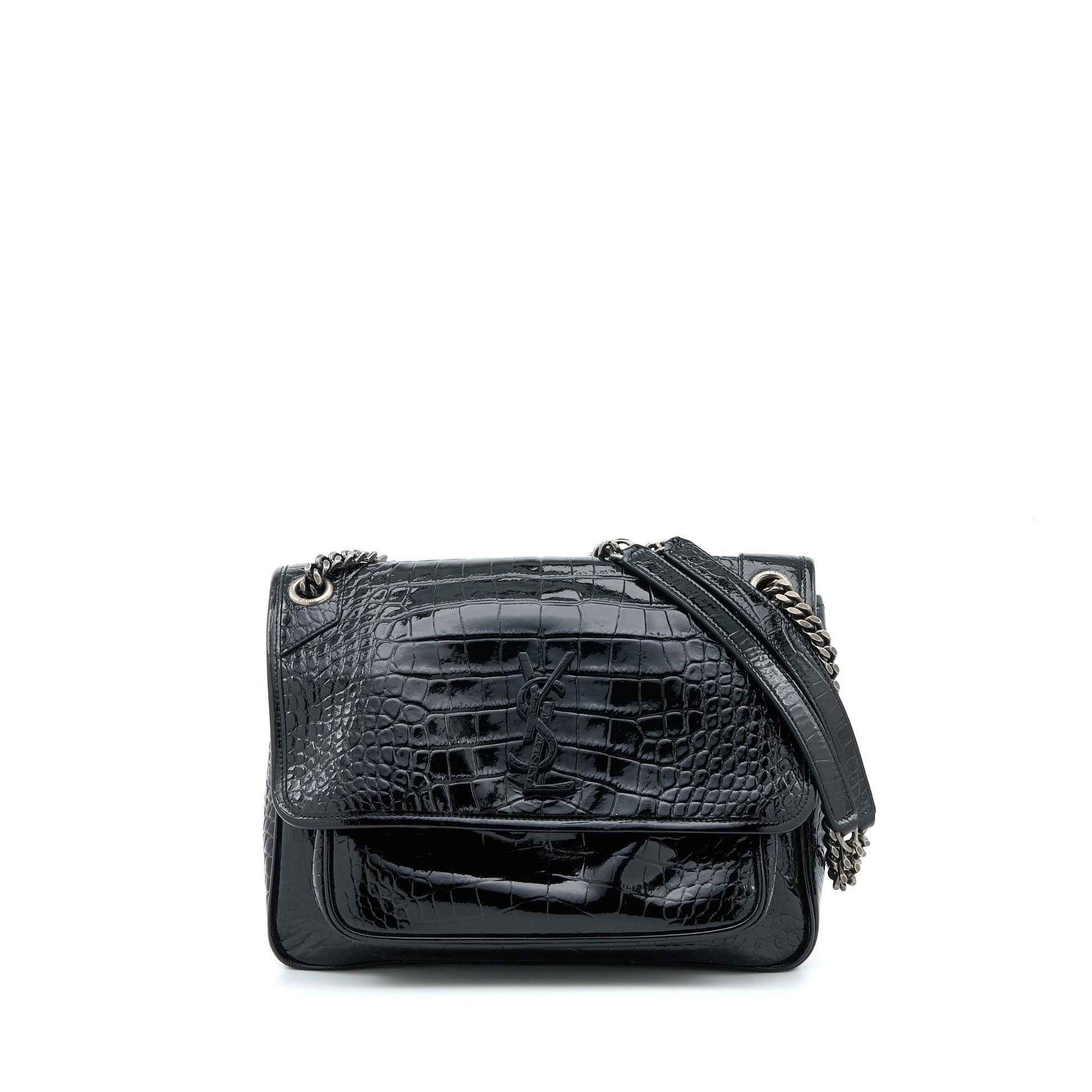 YSL Saint Laurent Saint Laurent Niki Purse Patent Travel Bag Black Medium