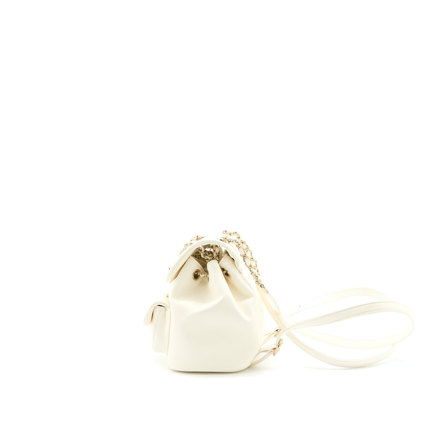 Chanel Duma Backpack Lambskin LGHW Microchip White