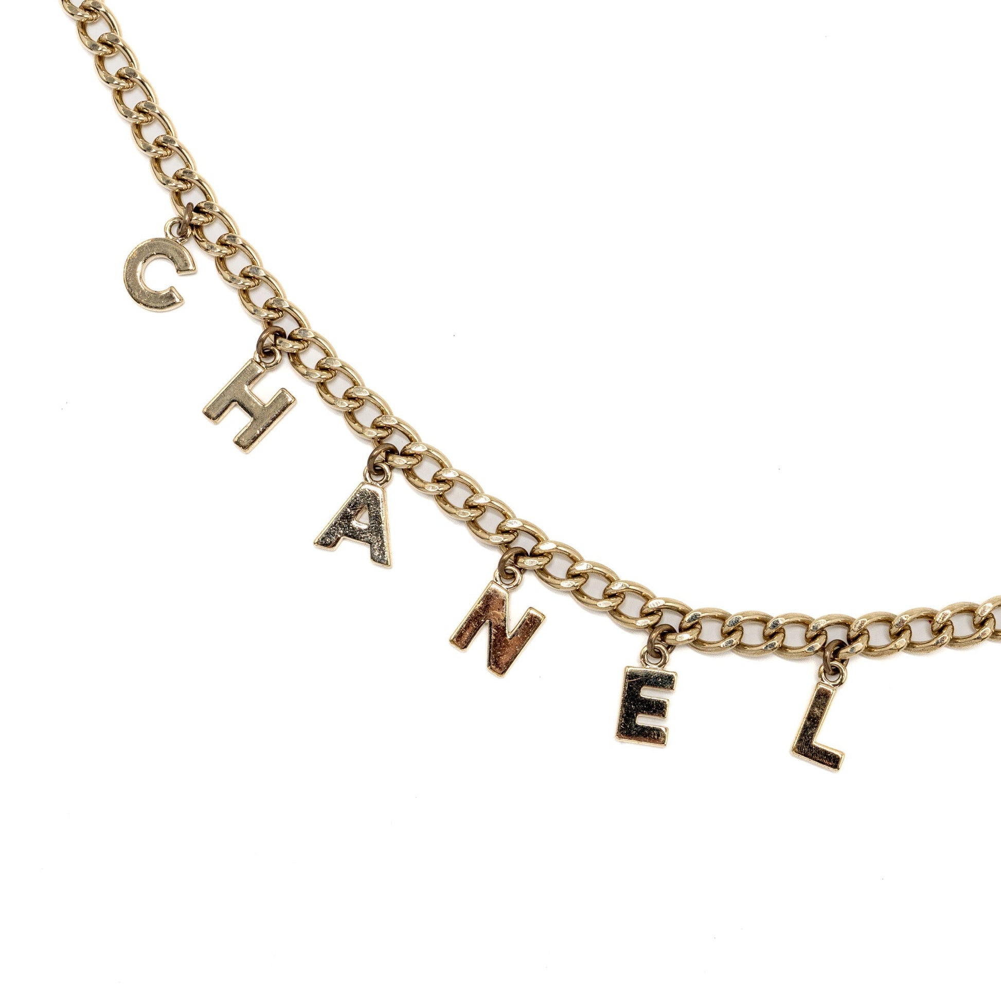 Chanel Letter Drop Belt Light Tone Gold