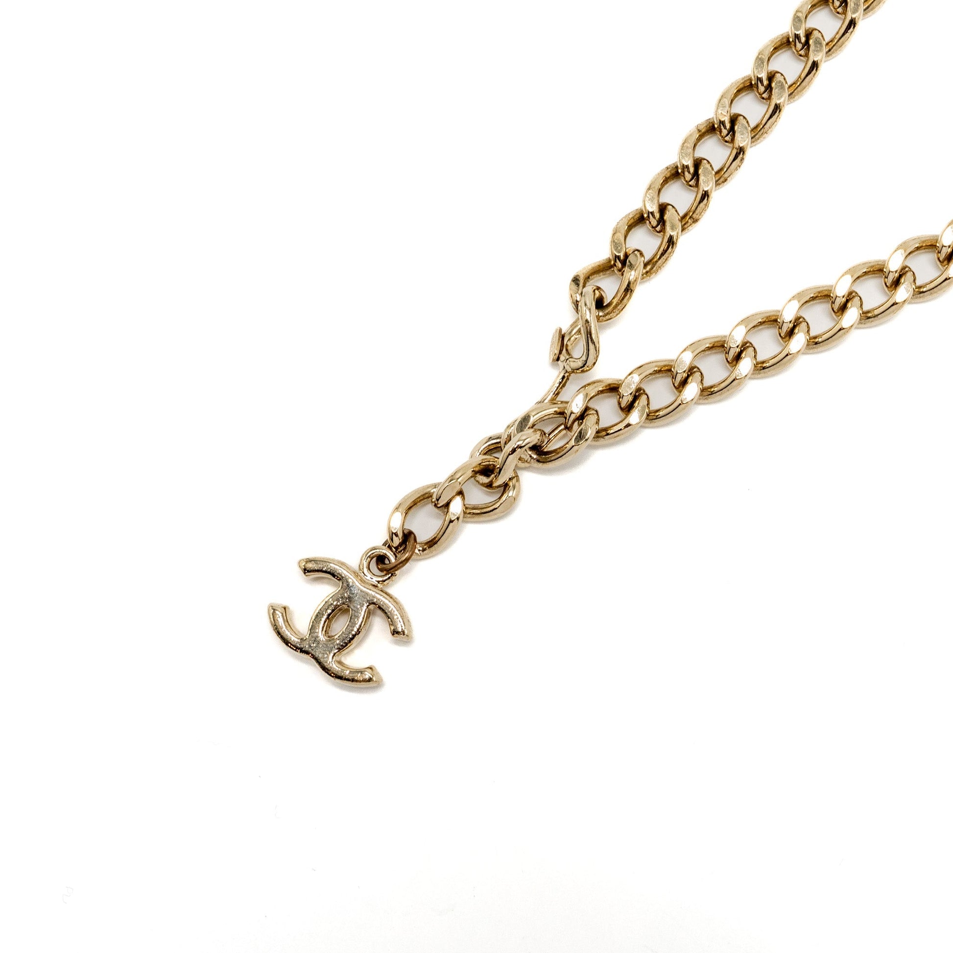 Chanel Letter Drop Belt Light Tone Gold