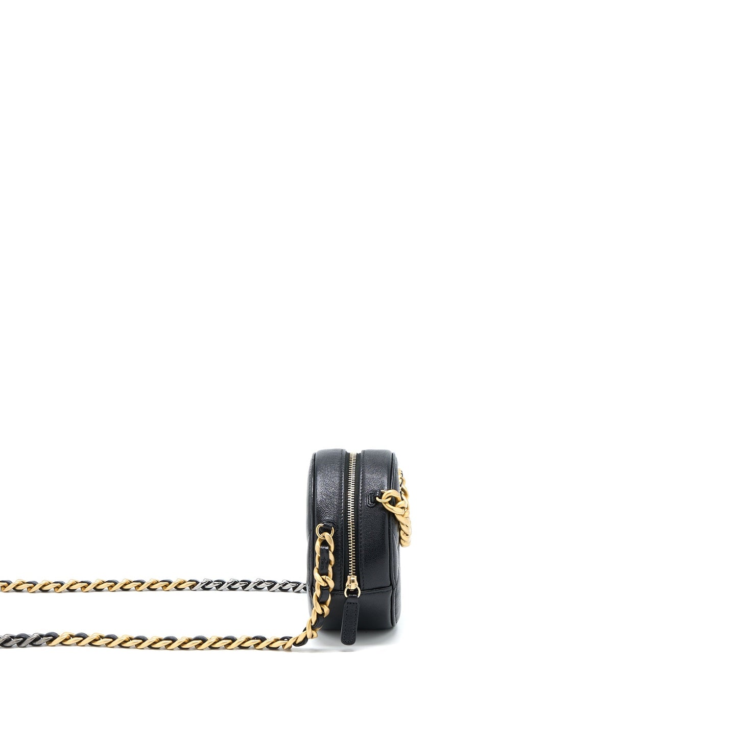 Chanel 19 Round Goatskin Hardware Multicolour Black Clutch Bag