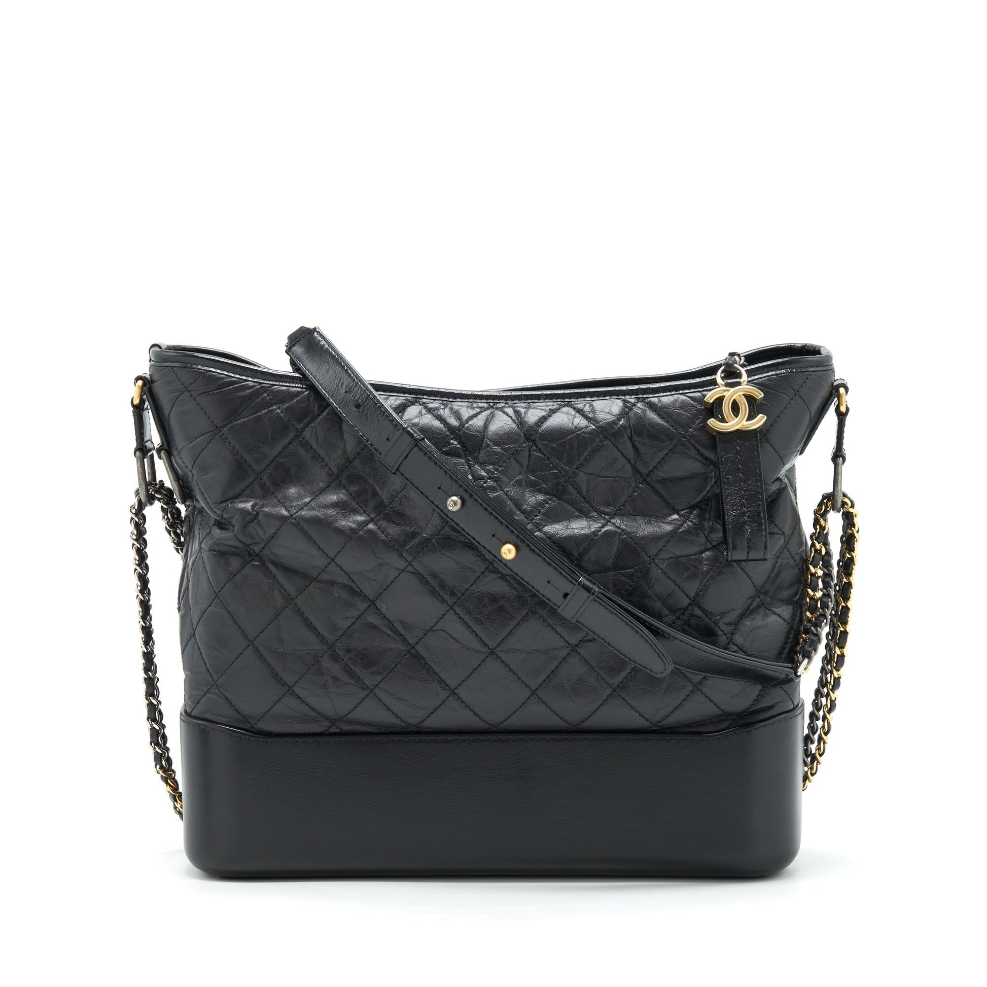 Chanel Gabrielle Hobo XL Sliver Hardware Multicolour Black Gold Shoulder Bag