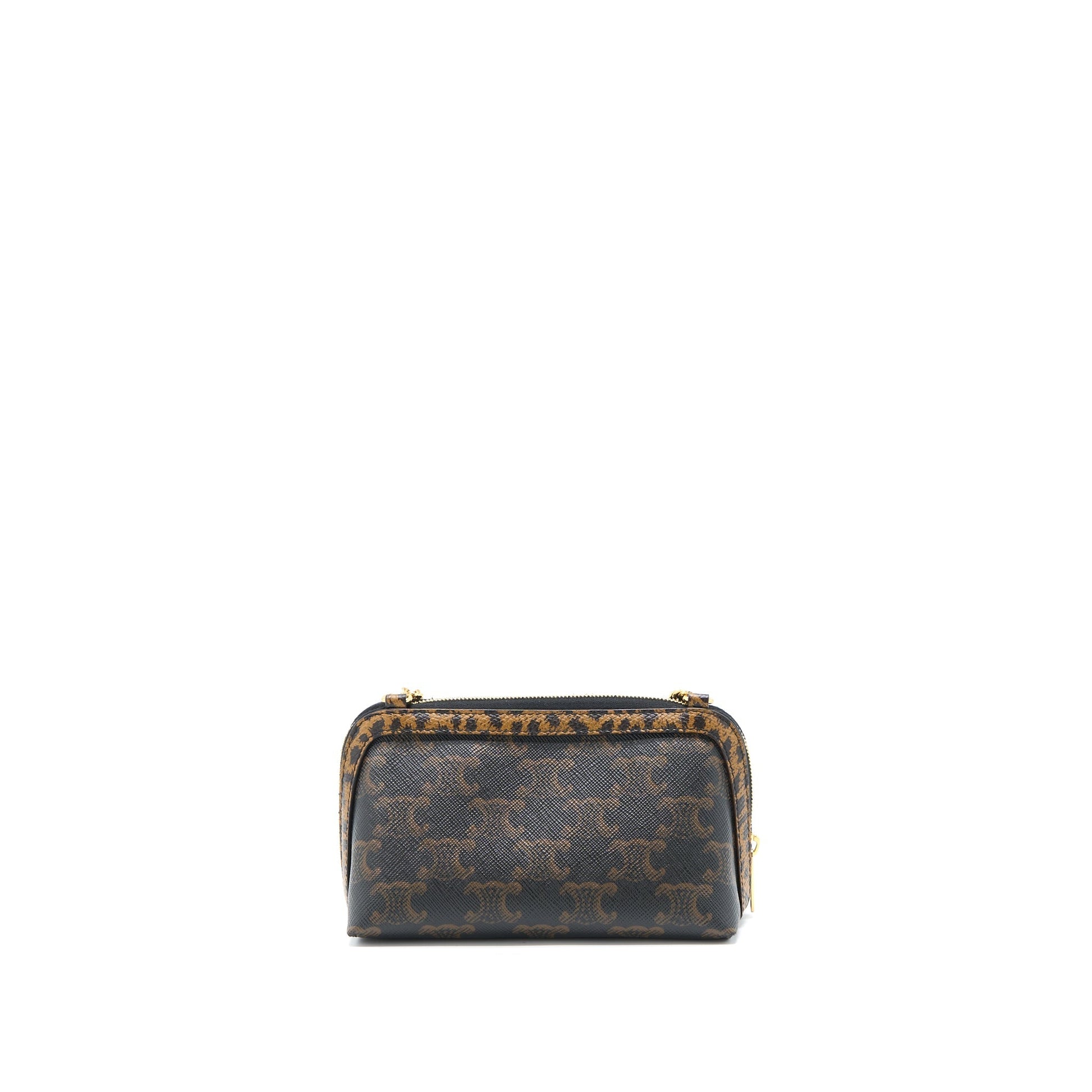 Celine Clutch With Triomphe Limited Edge Print Handbag Canvas Chain Clutch Bag
