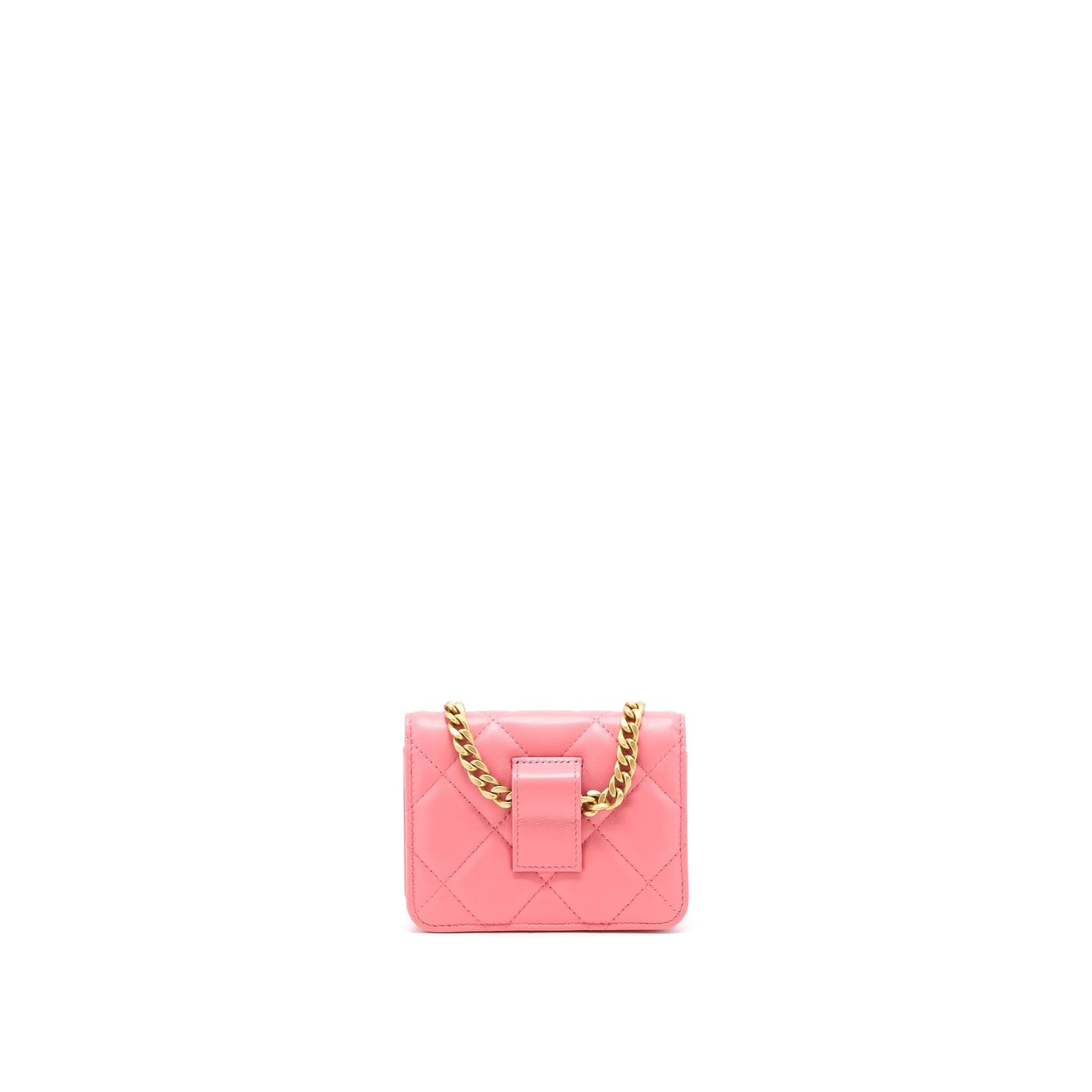 Chanel Flap Waist Enamel Logo Lambskin GHW Pink Mini Bag