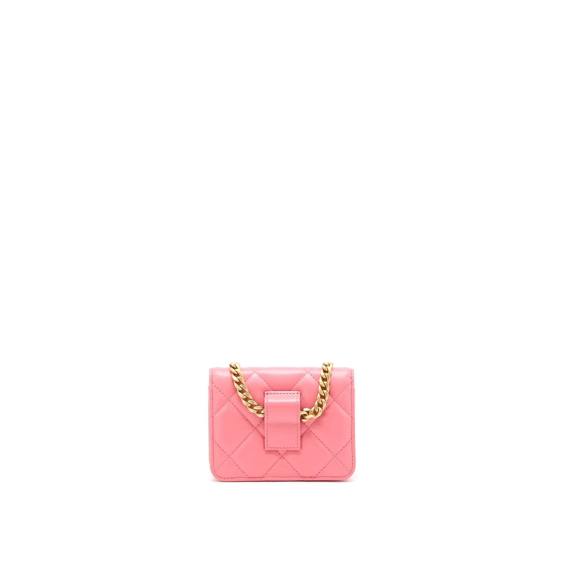 Chanel Flap Waist Enamel Logo Lambskin GHW Pink Mini Bag
