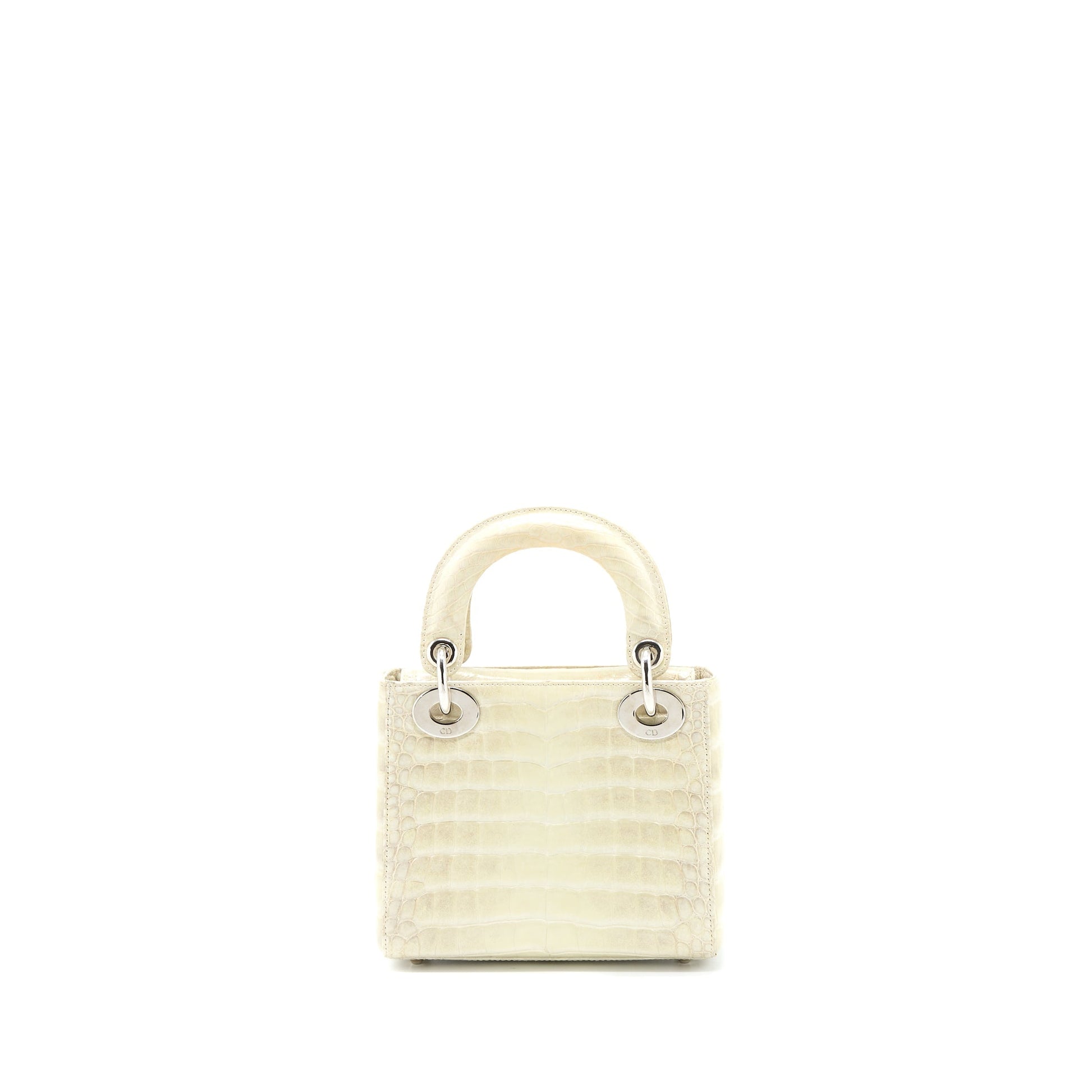Dior Lady Himalayan Crocodile Handbag White Mini Travel Bag