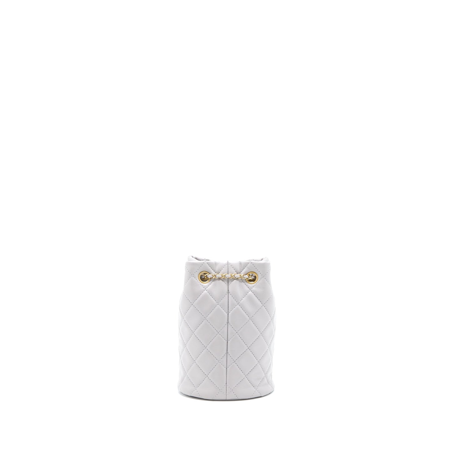 Chanel 22B Pearl Crush Bucket Lambskin GHW Grey Bucket Bag