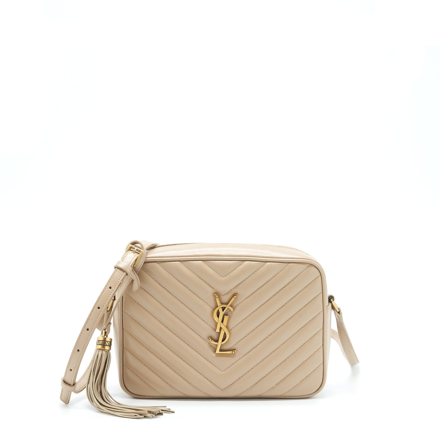 YSL Saint Laurent Saint Laurent Lou Camera Purse Calfskin Dark Beige Travel Bag