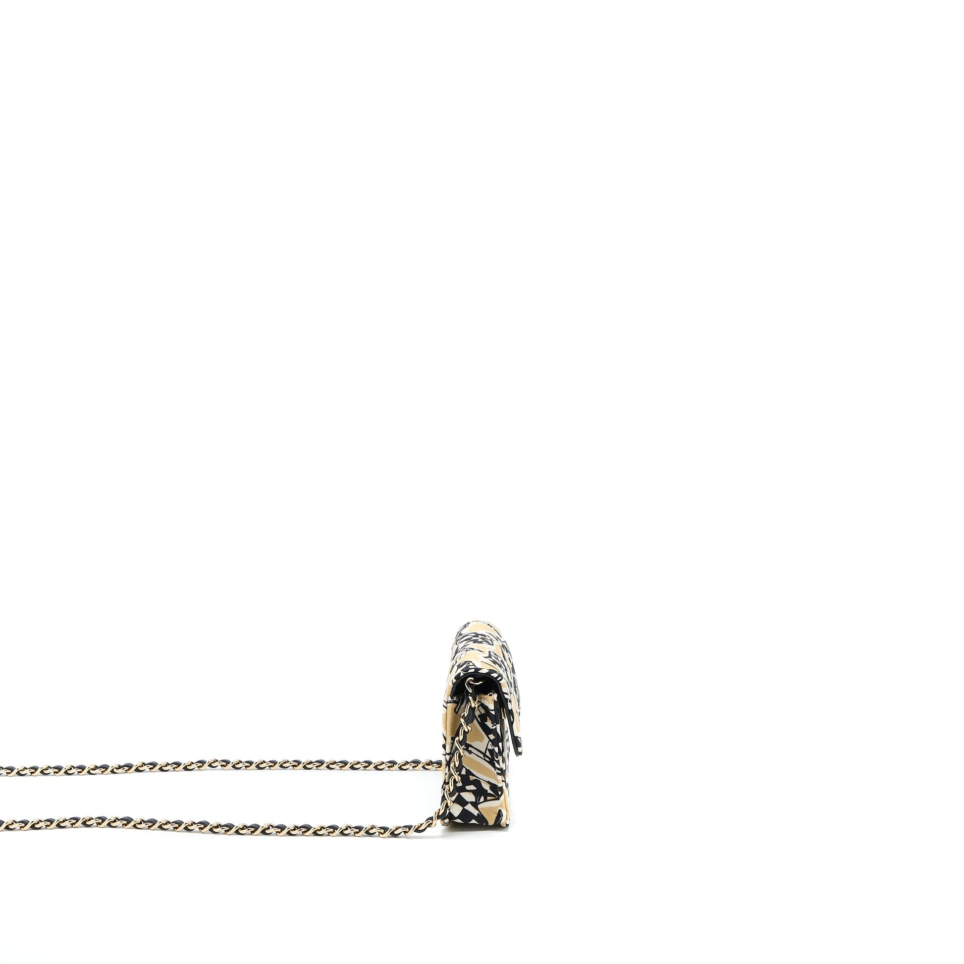 Chanel Flap Fabric LGHW Microchip Multicolour Shoulder Bag