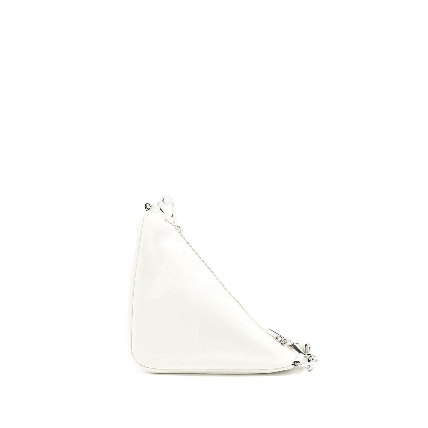 Prada Triangle Purse Handbag Leather White Travel Bag