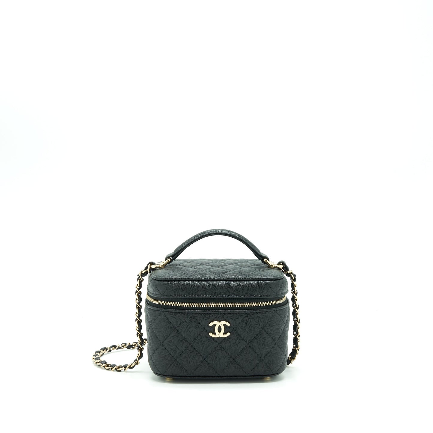 Chanel 22S Top Handle Vanity Caviar LGHW Black Handbag Lghw Microchip