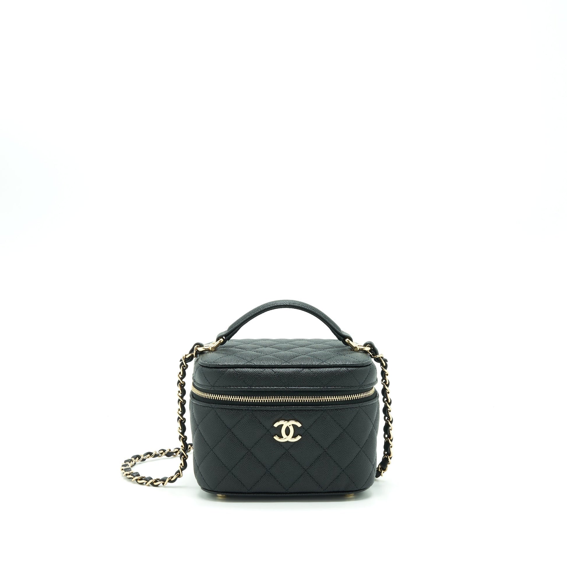 Chanel 22S Top Handle Vanity Caviar LGHW Black Handbag Lghw Microchip
