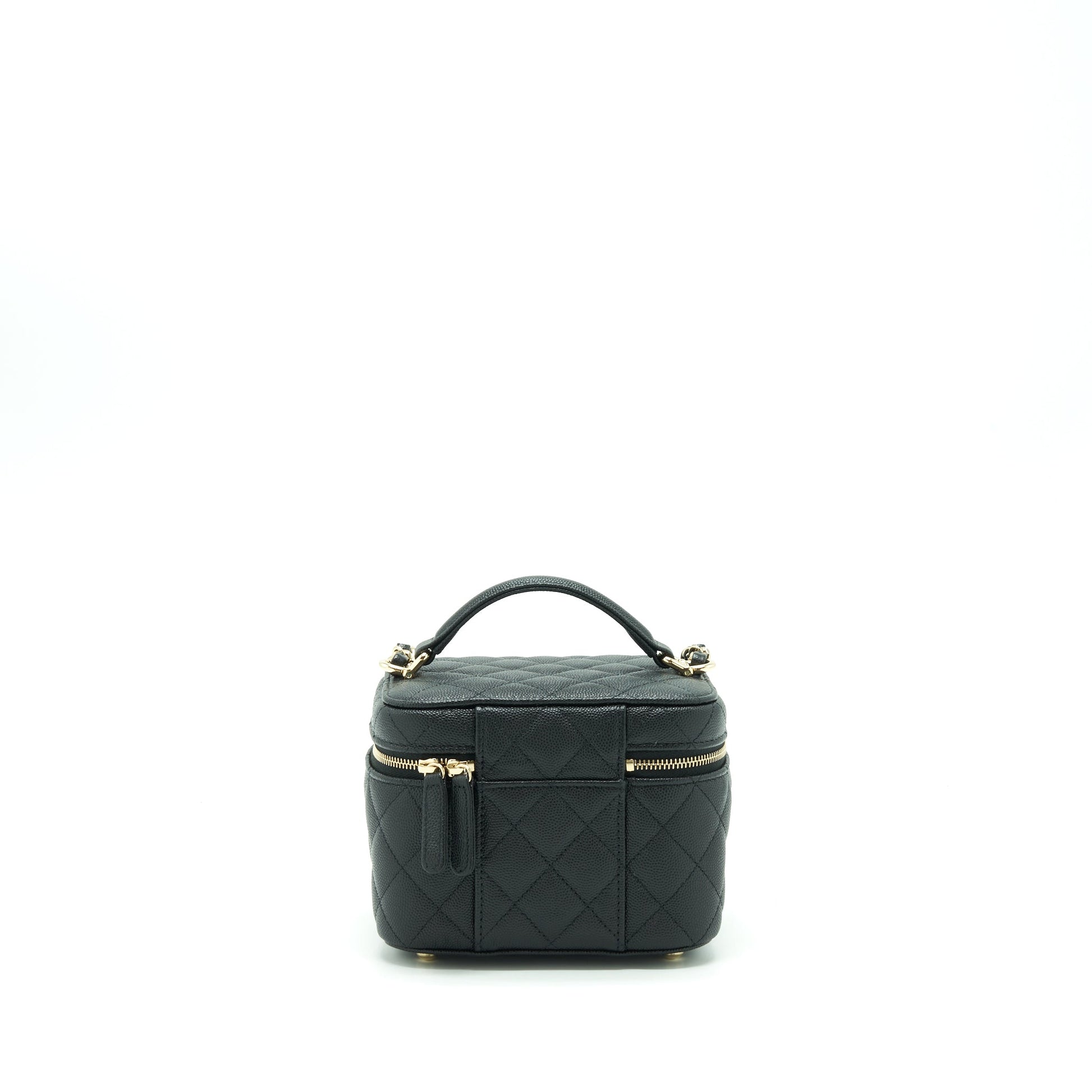 Chanel 22S Top Handle Vanity Caviar LGHW Black Handbag Lghw Microchip