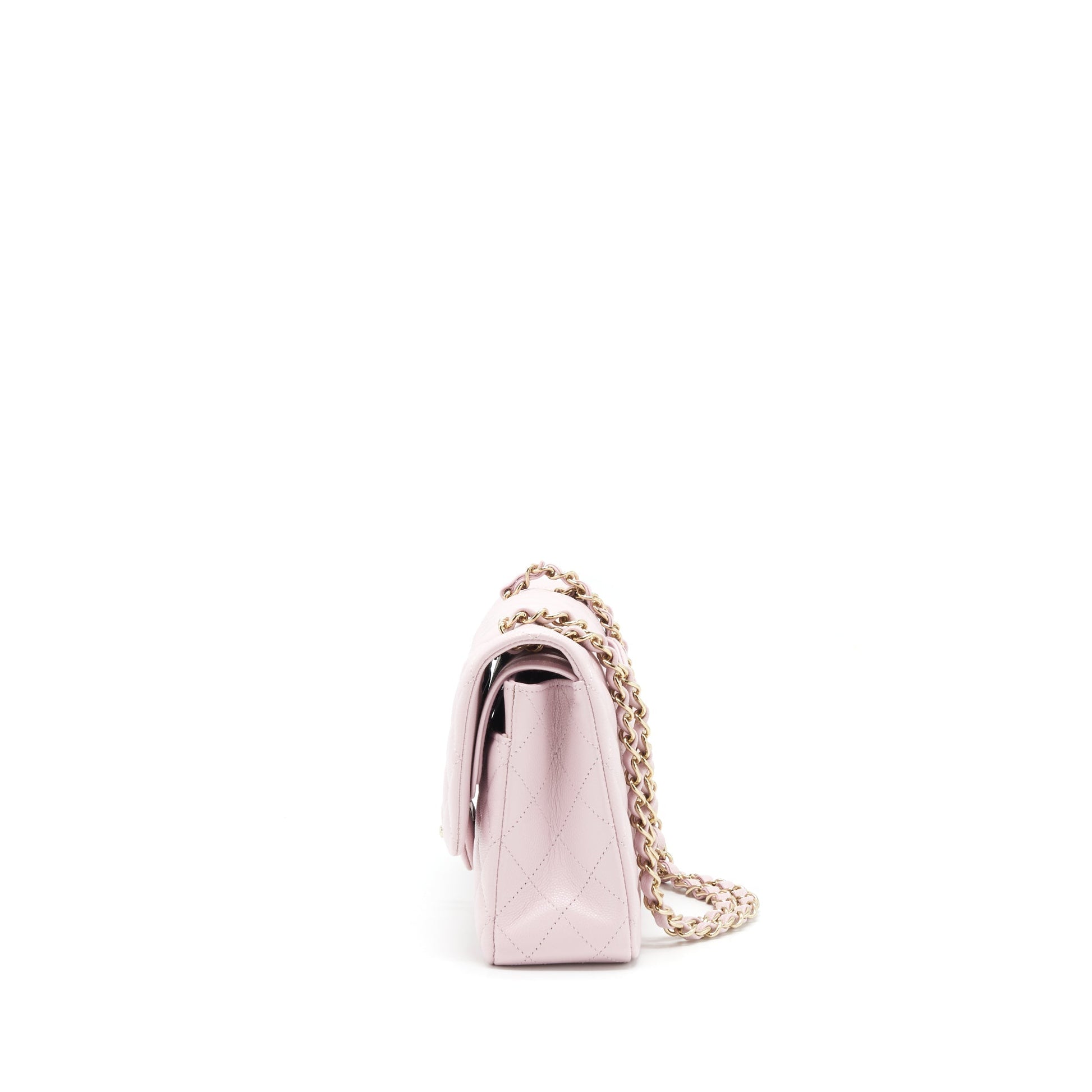 Chanel Classic Double Flap 21S Caviar Light Pink Shoulder Bag