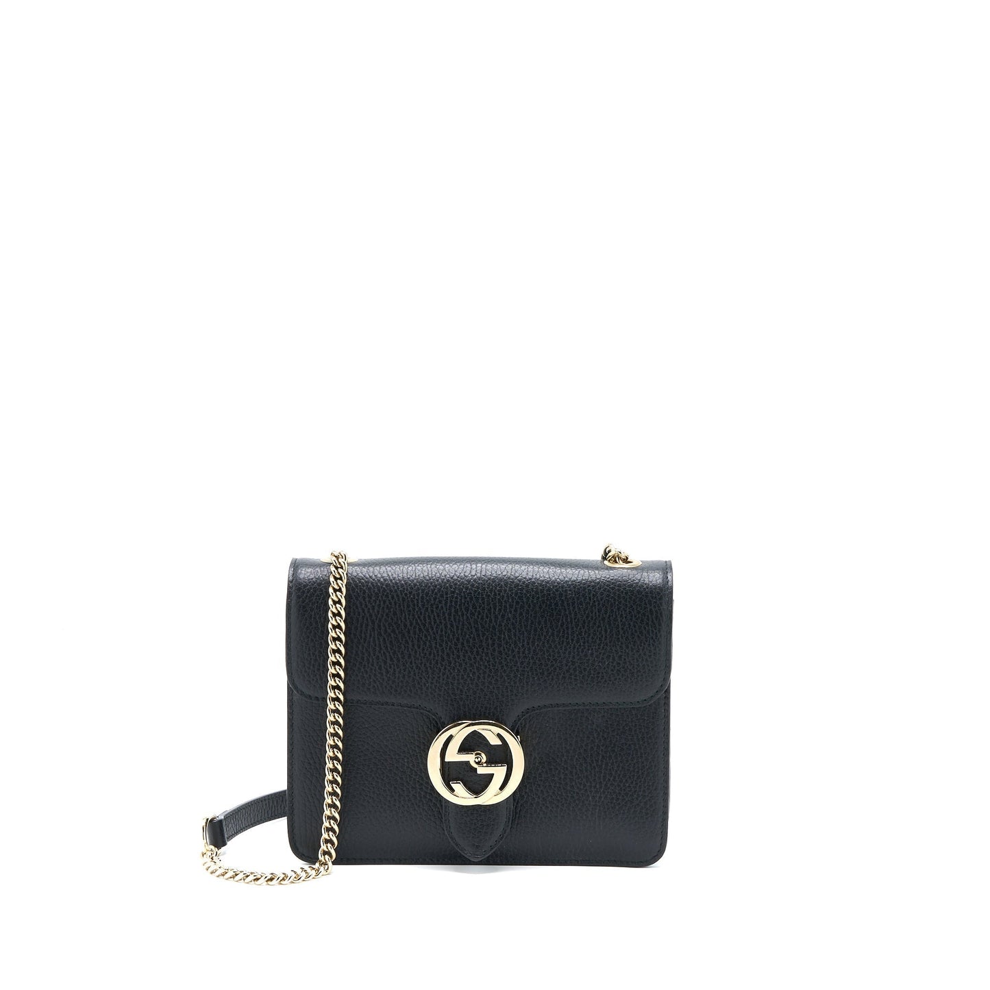 Gucci Interlocking Shoulder Bag Black Small