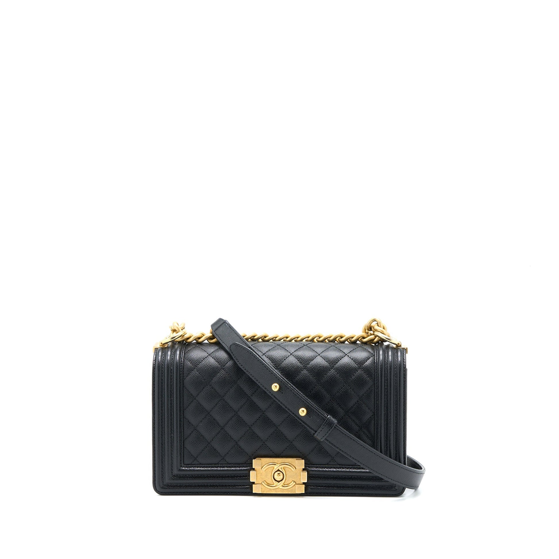 Chanel Boy Caviar Brushed GHW Black Handbag Ghw 1