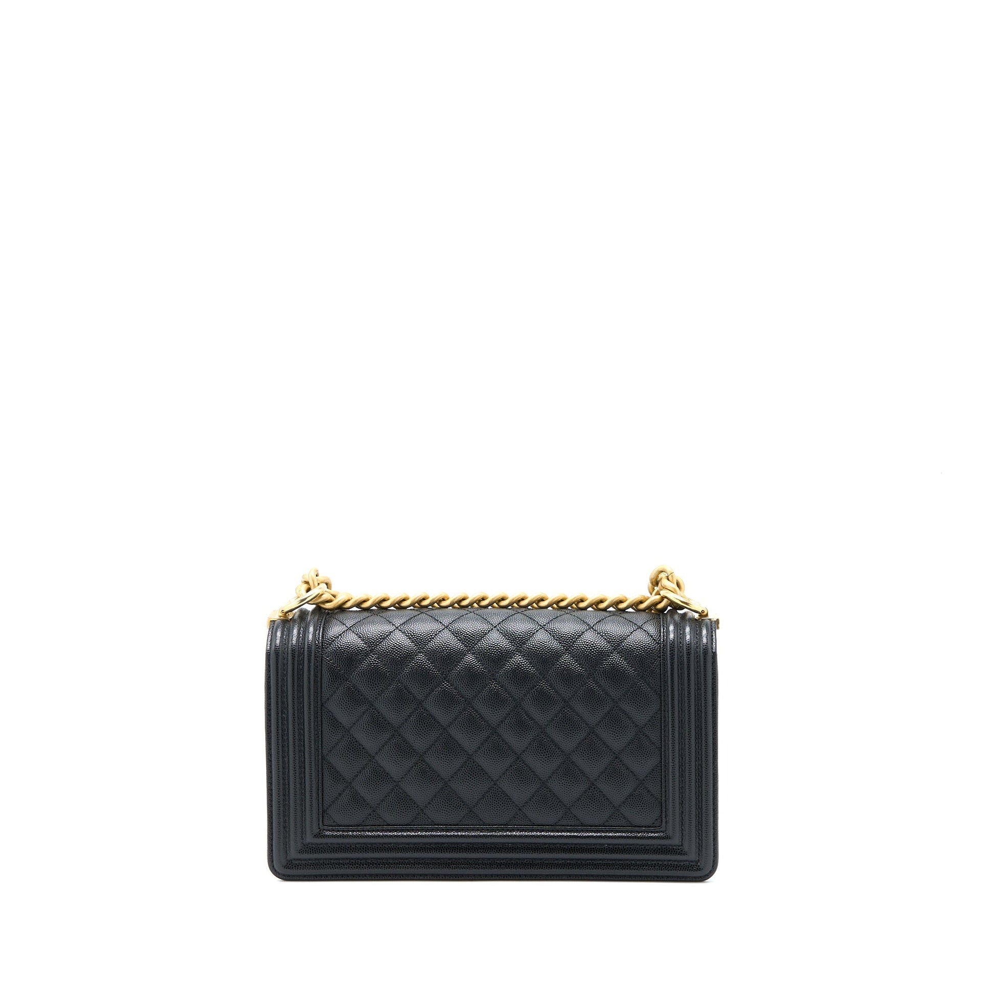 Chanel Boy Caviar Brushed GHW Black Handbag Ghw 1