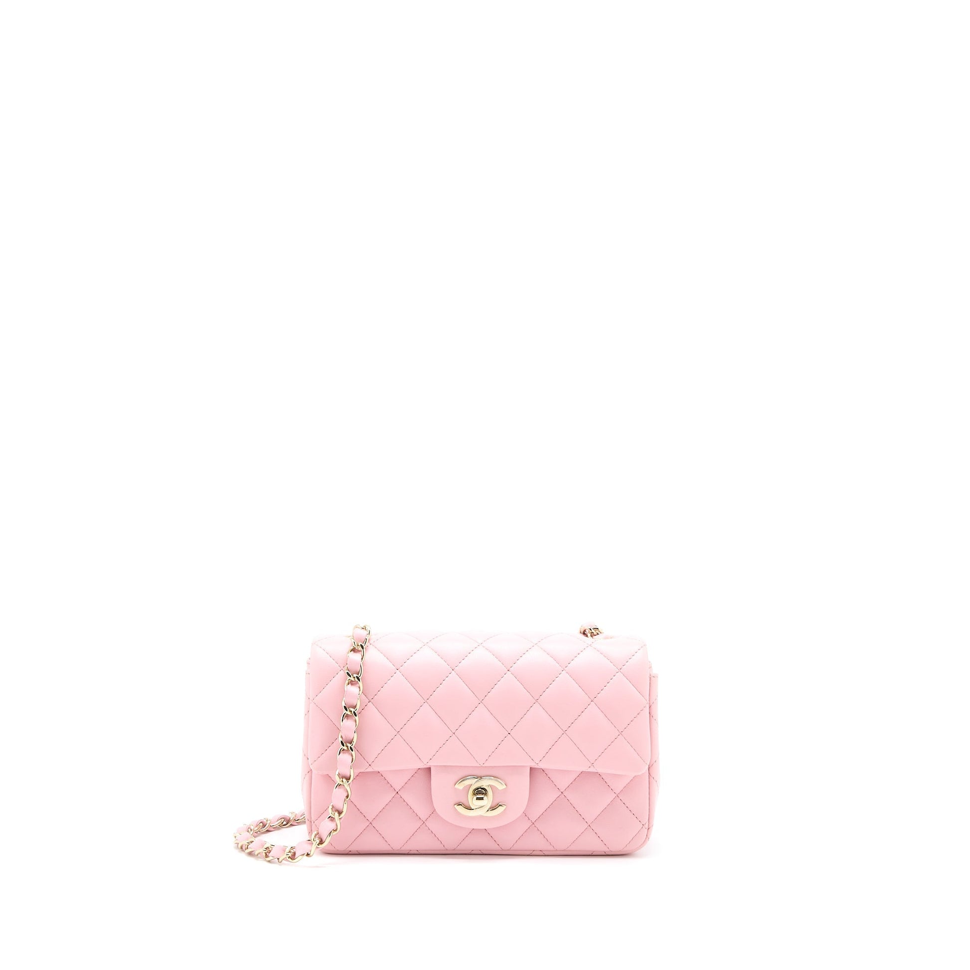 Chanel 21s Rectangular Flap Lambskin LGHW Pink Shoulder Bag